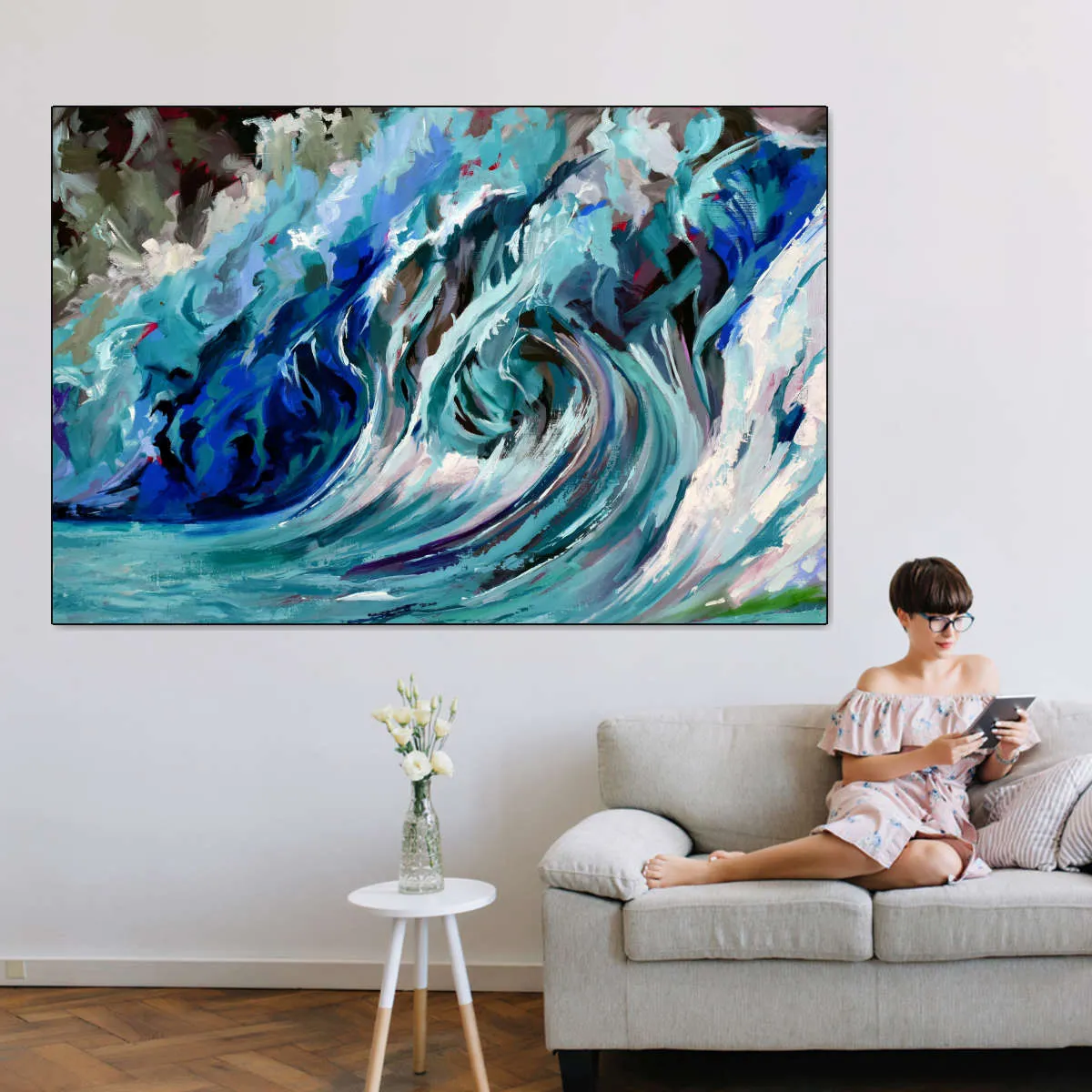 A Blue Wave Wall Art