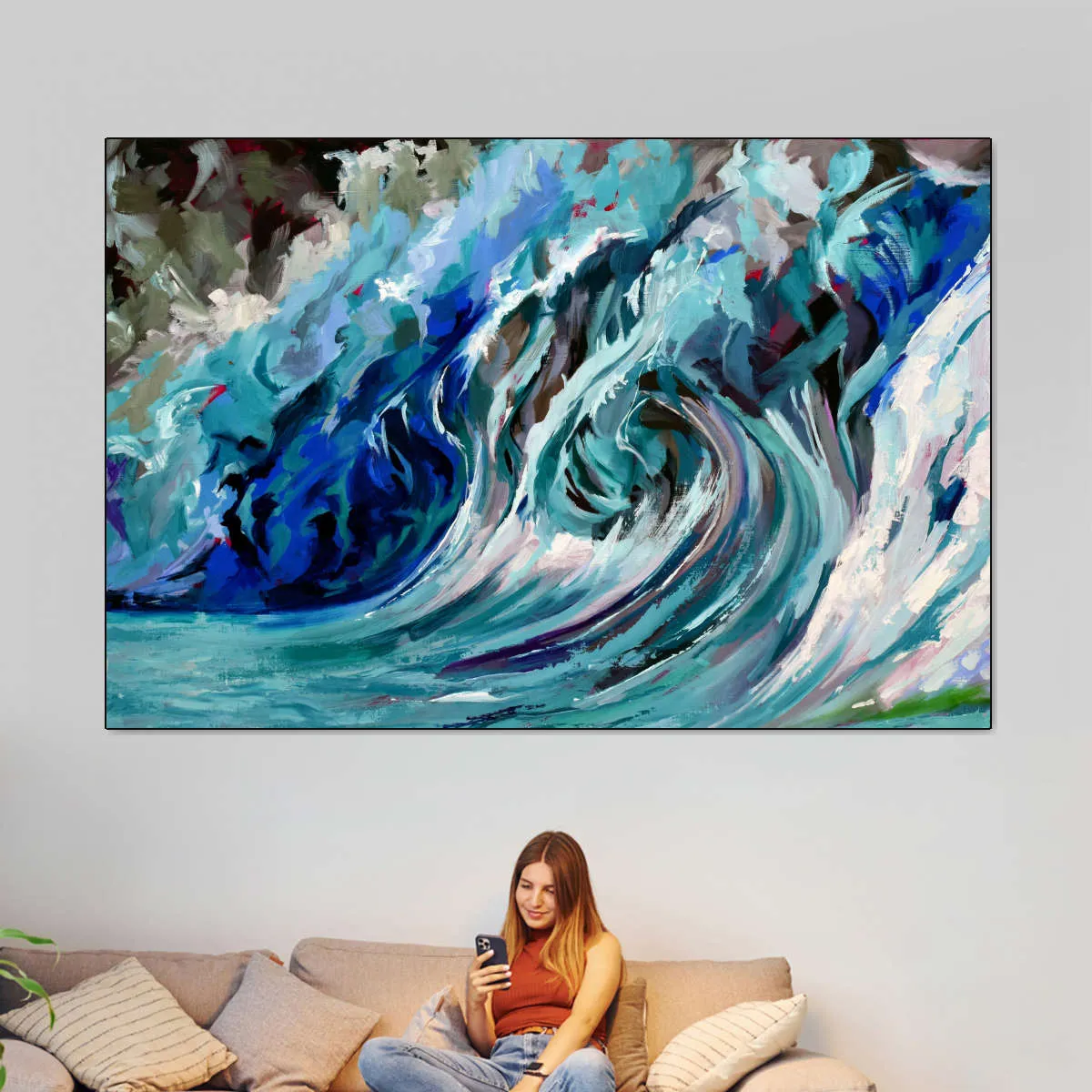 A Blue Wave Wall Art