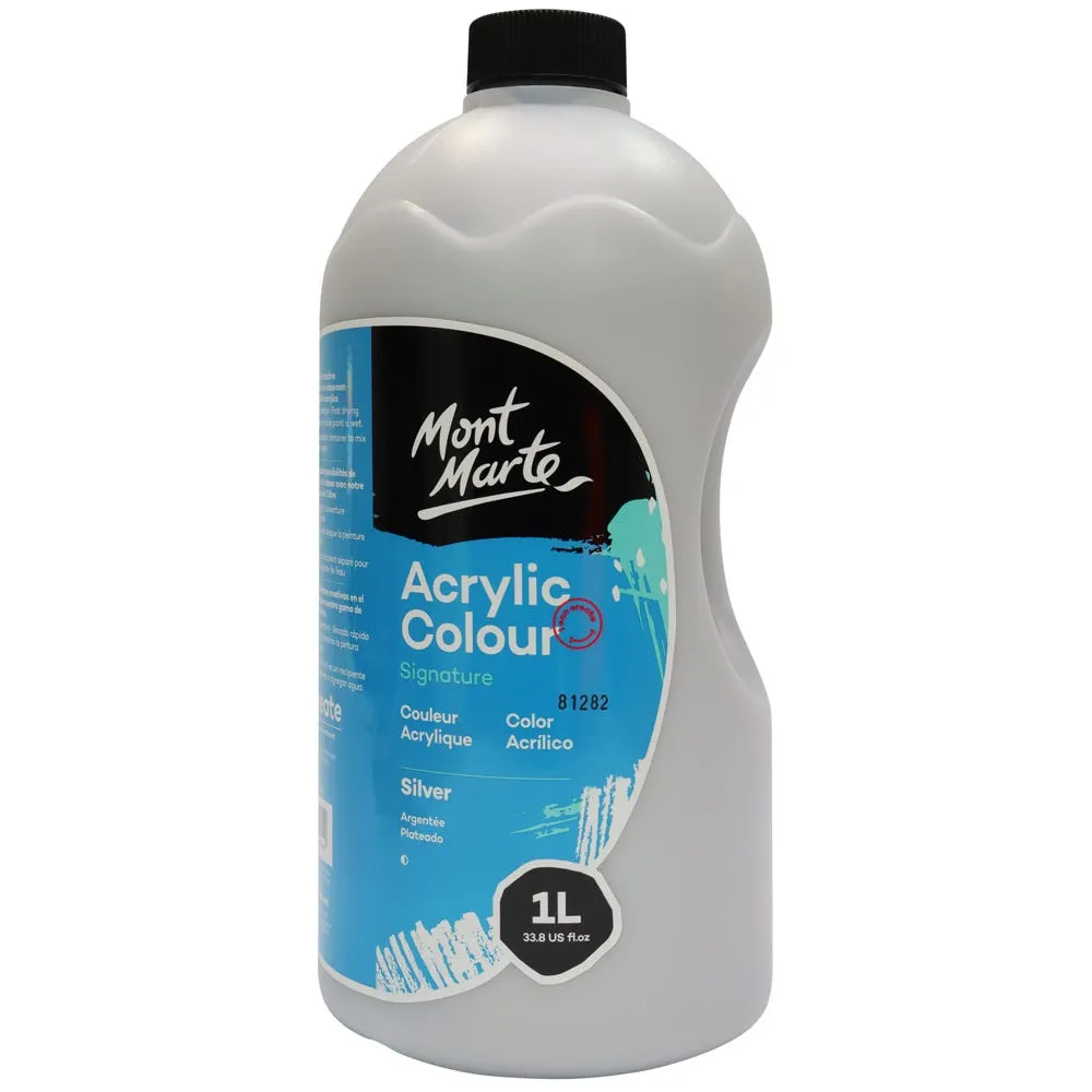 Acrylic Colour Signature 1L (33.8 US fl.oz) Bottle - Silver