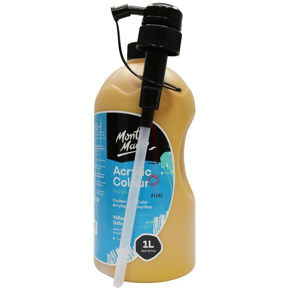 Acrylic Colour Signature 1L (33.8 US fl.oz) Bottle - Yellow Ochre