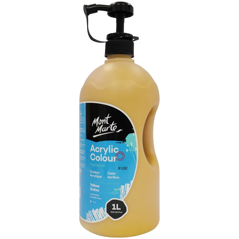 Acrylic Colour Signature 1L (33.8 US fl.oz) Bottle - Yellow Ochre