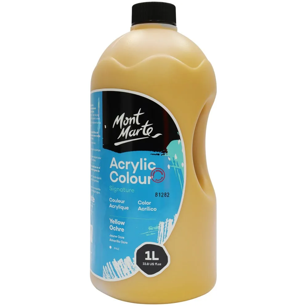 Acrylic Colour Signature 1L (33.8 US fl.oz) Bottle - Yellow Ochre