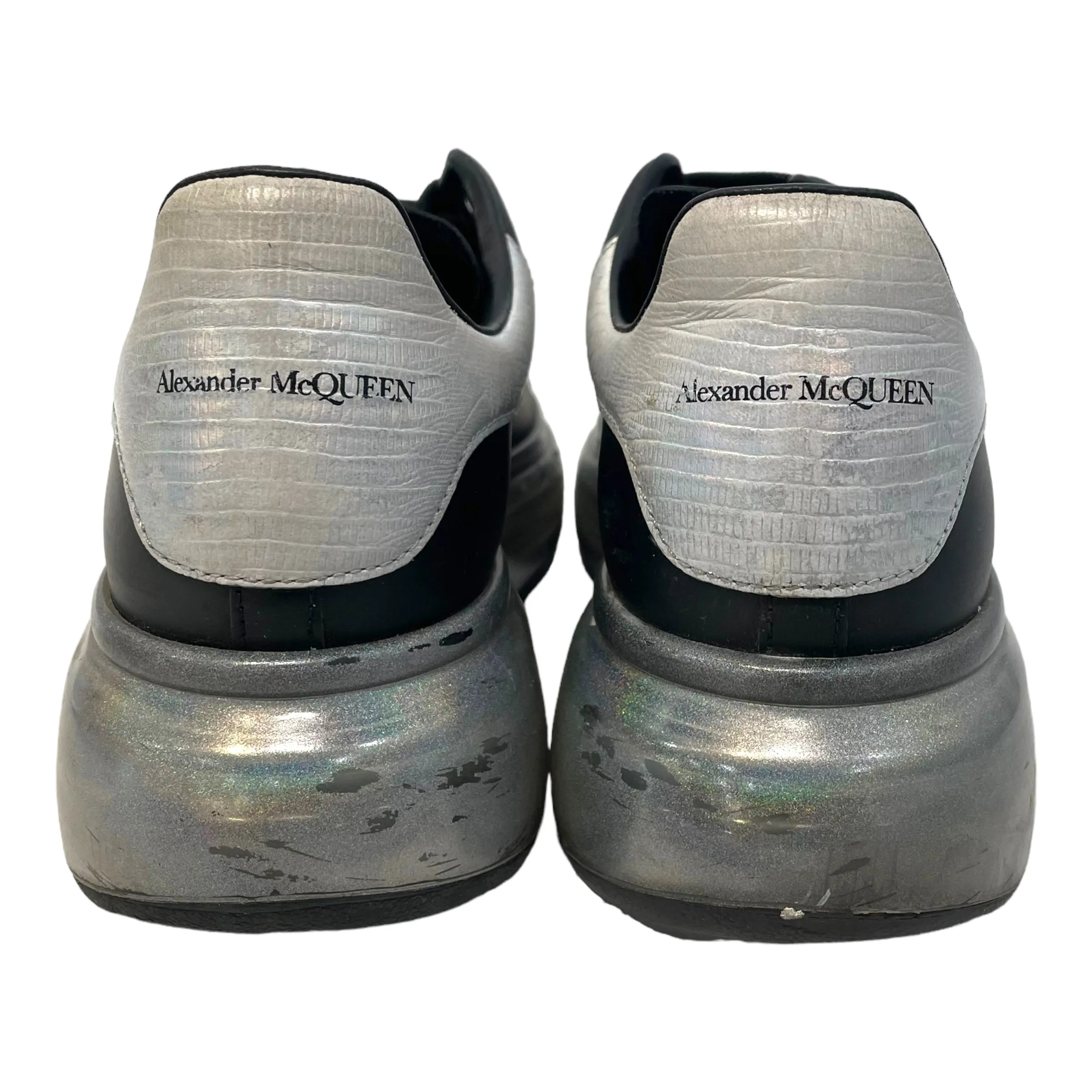 Alexander McQueen/Low-Sneakers/US 8.5/Leather/BLK/Clear Sole Glitter Explosion