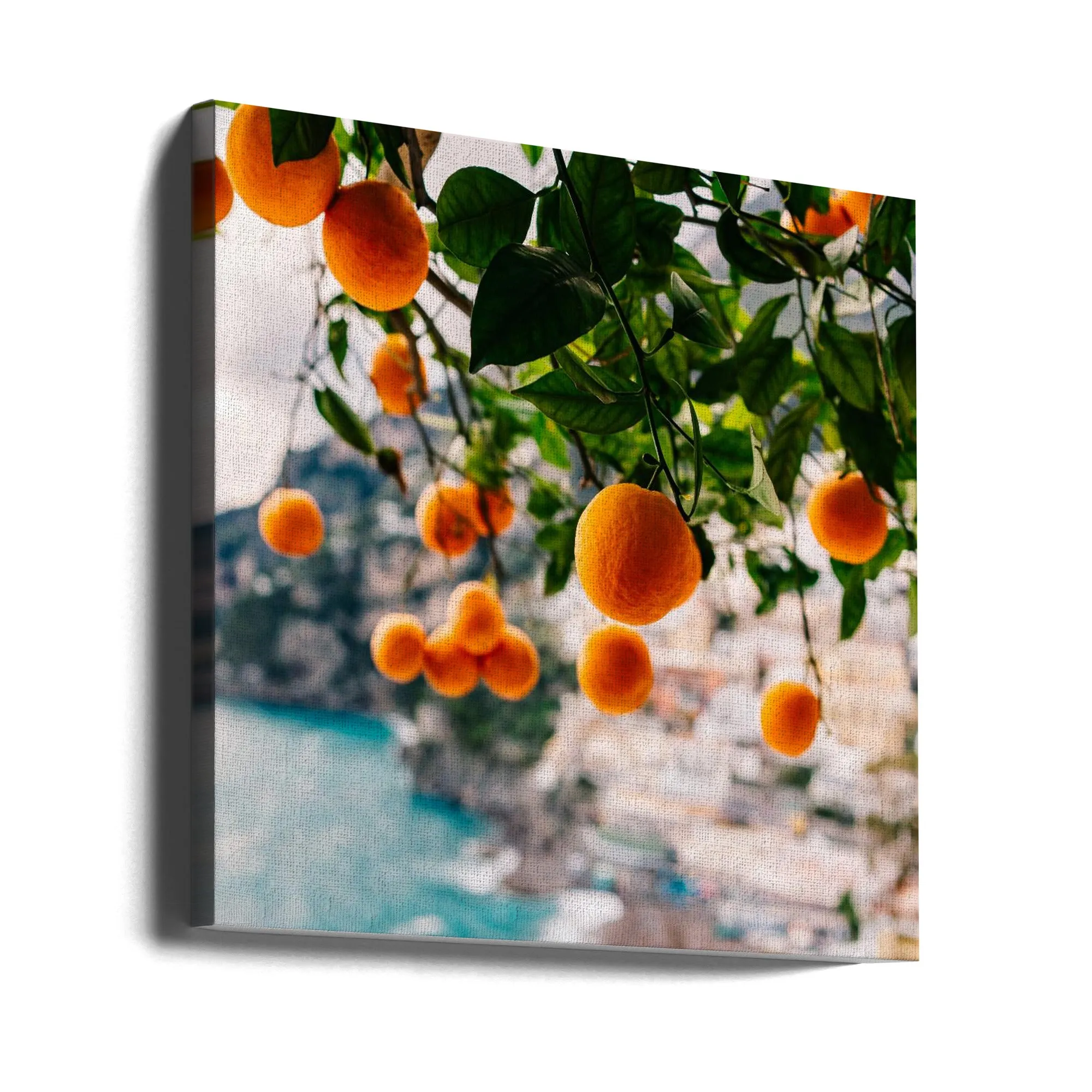 Amalfi Coast Oranges - Square Stretched Canvas, Poster or Fine Art Print