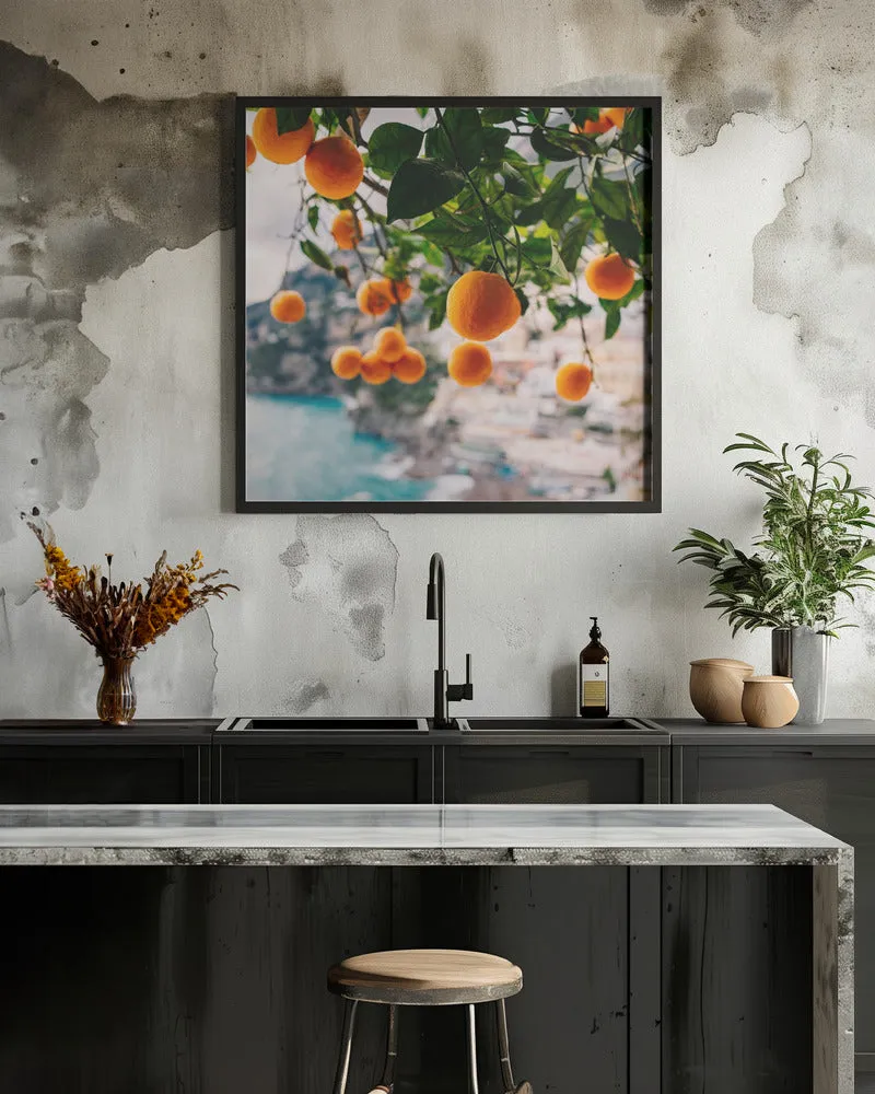 Amalfi Coast Oranges - Square Stretched Canvas, Poster or Fine Art Print