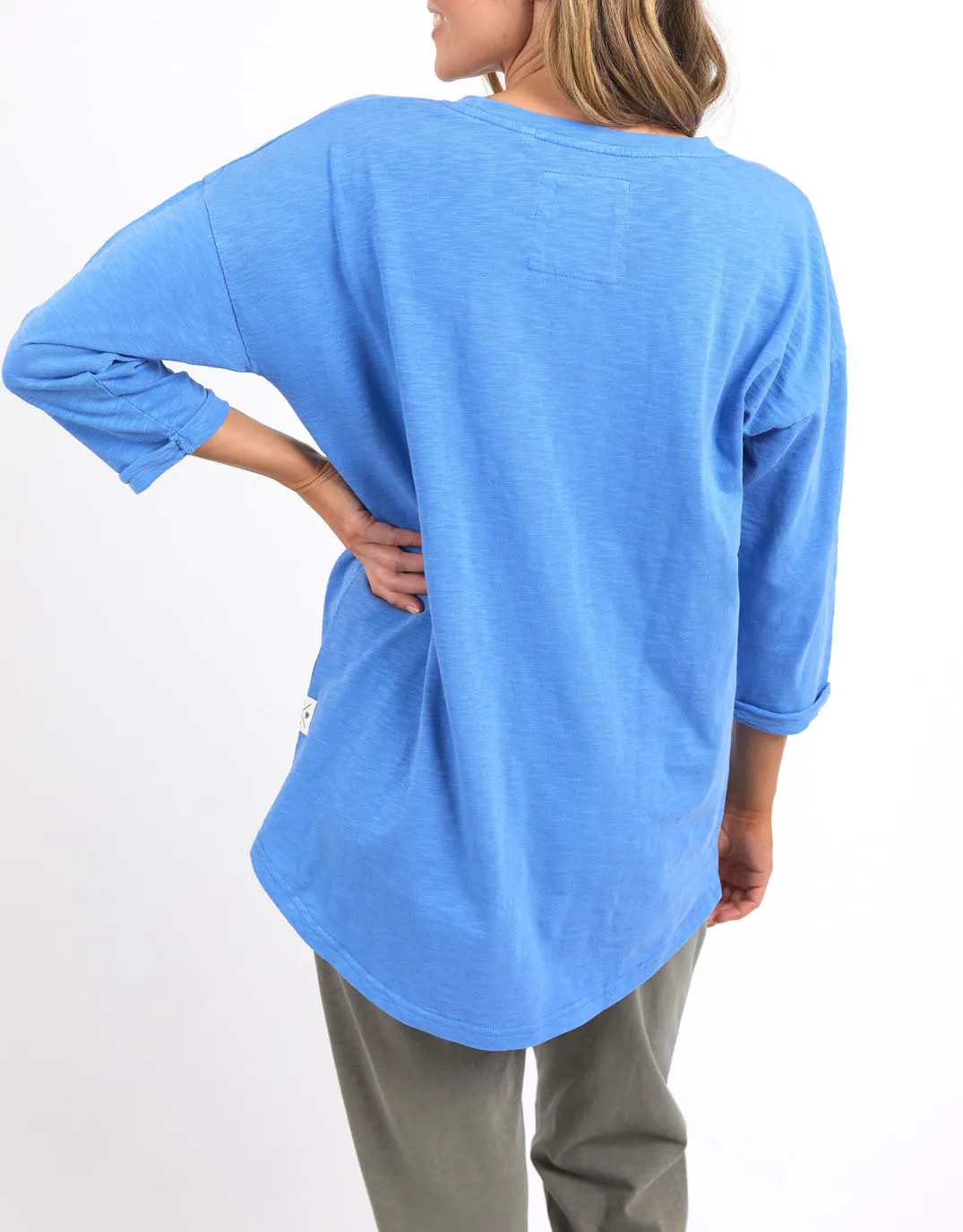 Annie 3/4 Sleeve Tee - Cerulean Blue