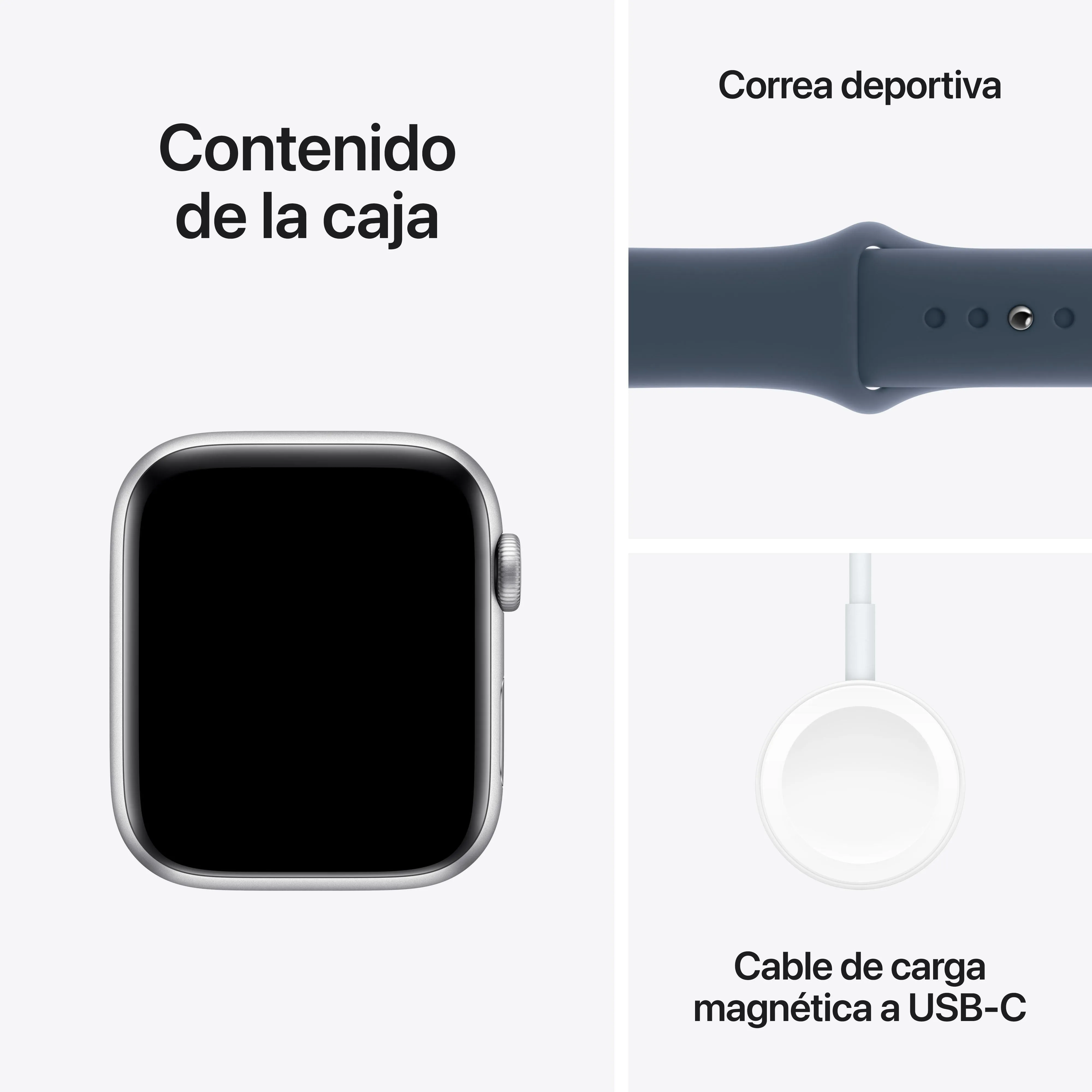 Apple Watch SE (GPS   Cellular) - Caja de aluminio en plata de 44 mm - Correa deportiva azul tempestad - Talla M/L