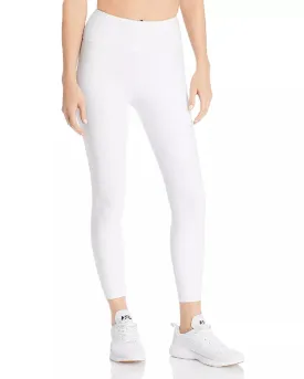 Aqua Women's Foil Artwork High-waist Athletic Leggings, White, M