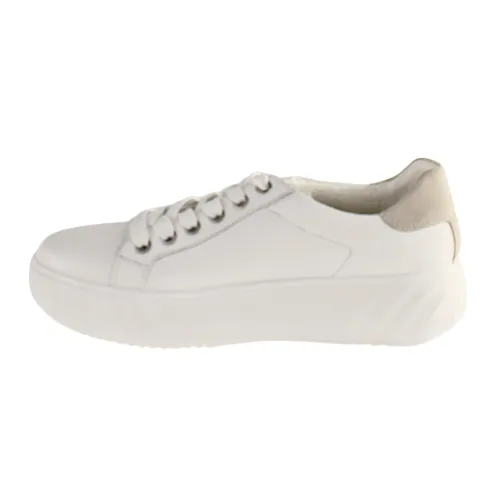 Ara  Leather Platform Trainers - 46523-04 - White