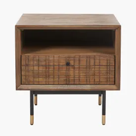 Arte Acacia Wood Bedside Unit - Wood Finish