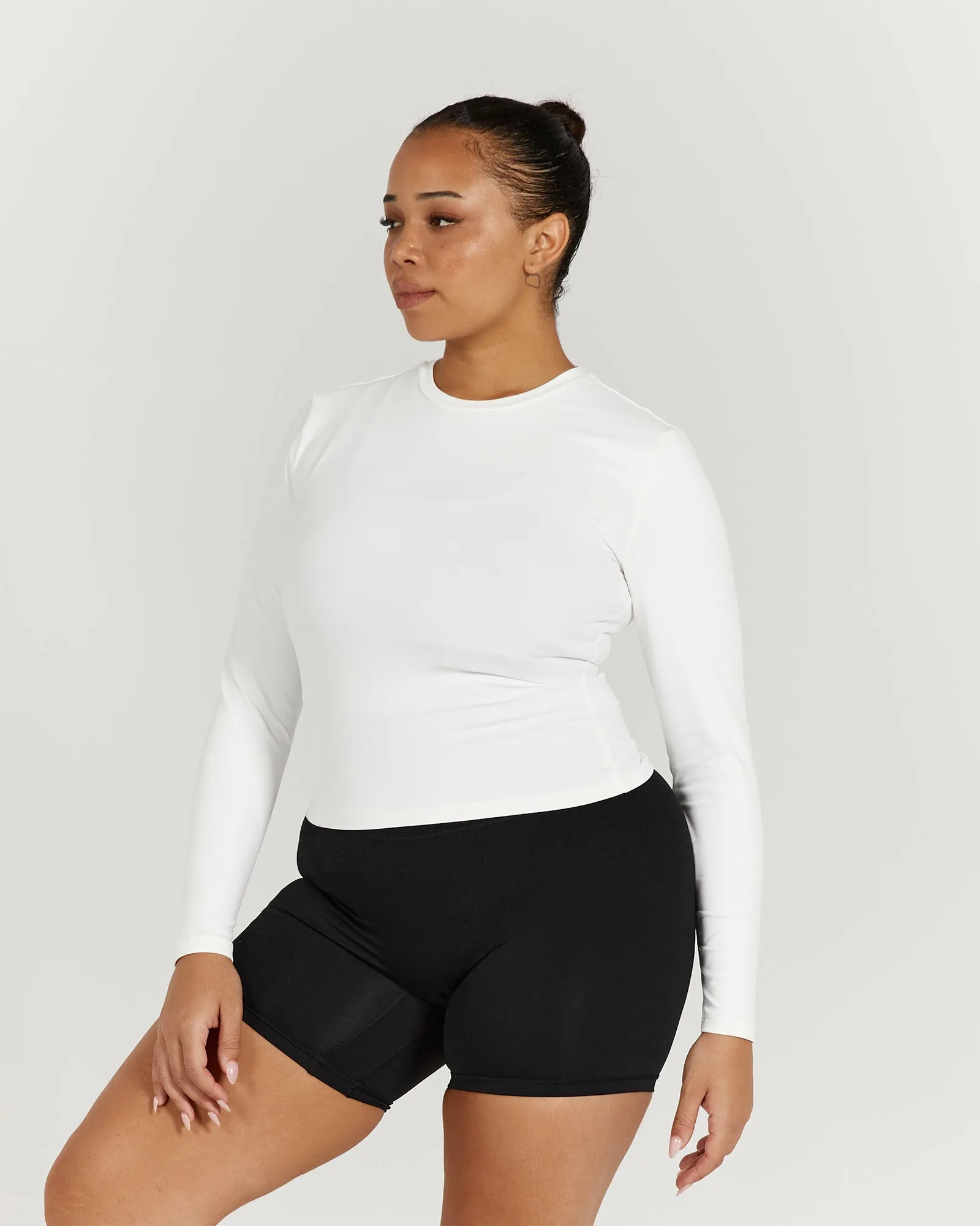 ATHLEISURE LONG SLEEVE TOP - OFF WHITE