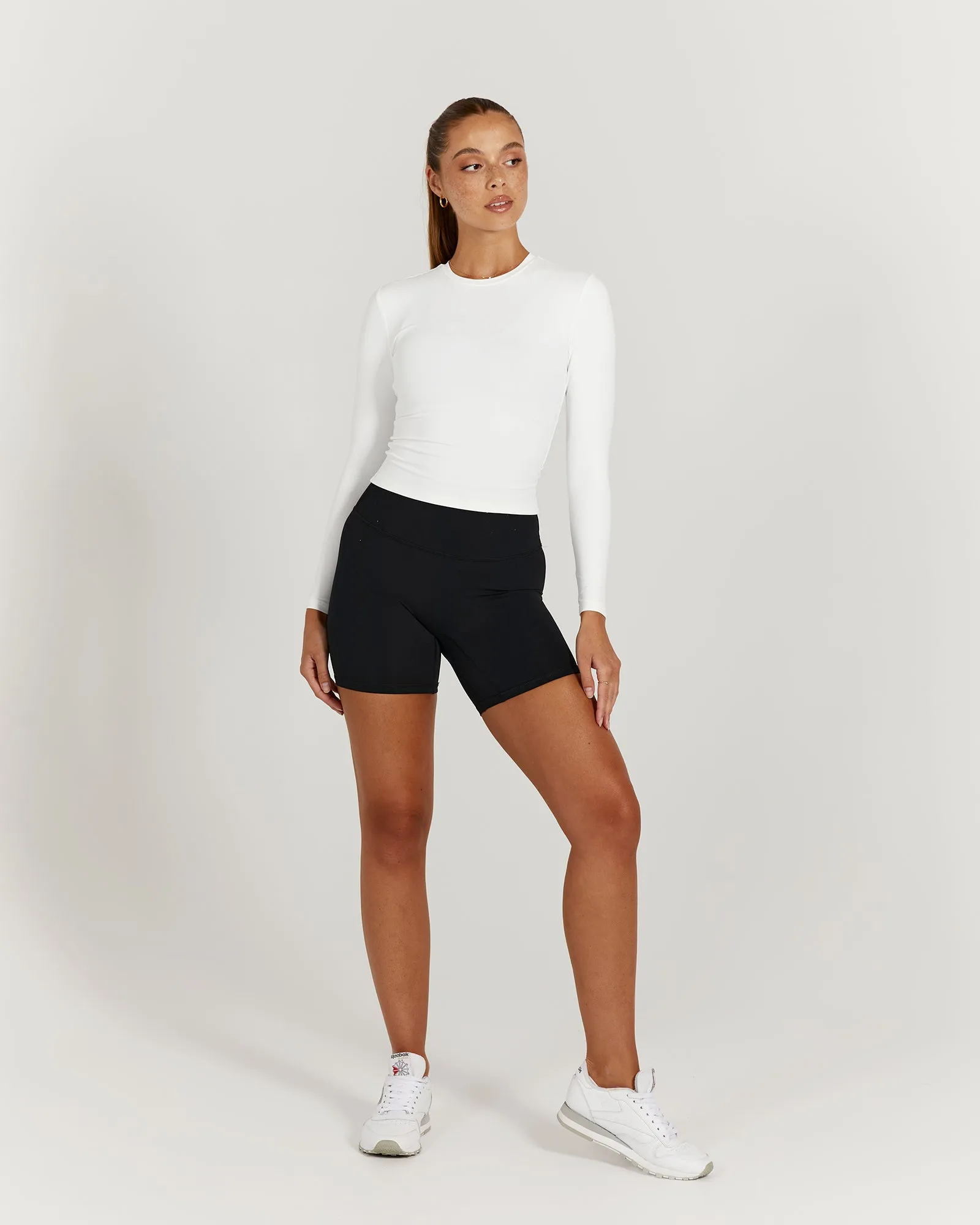 ATHLEISURE LONG SLEEVE TOP - OFF WHITE