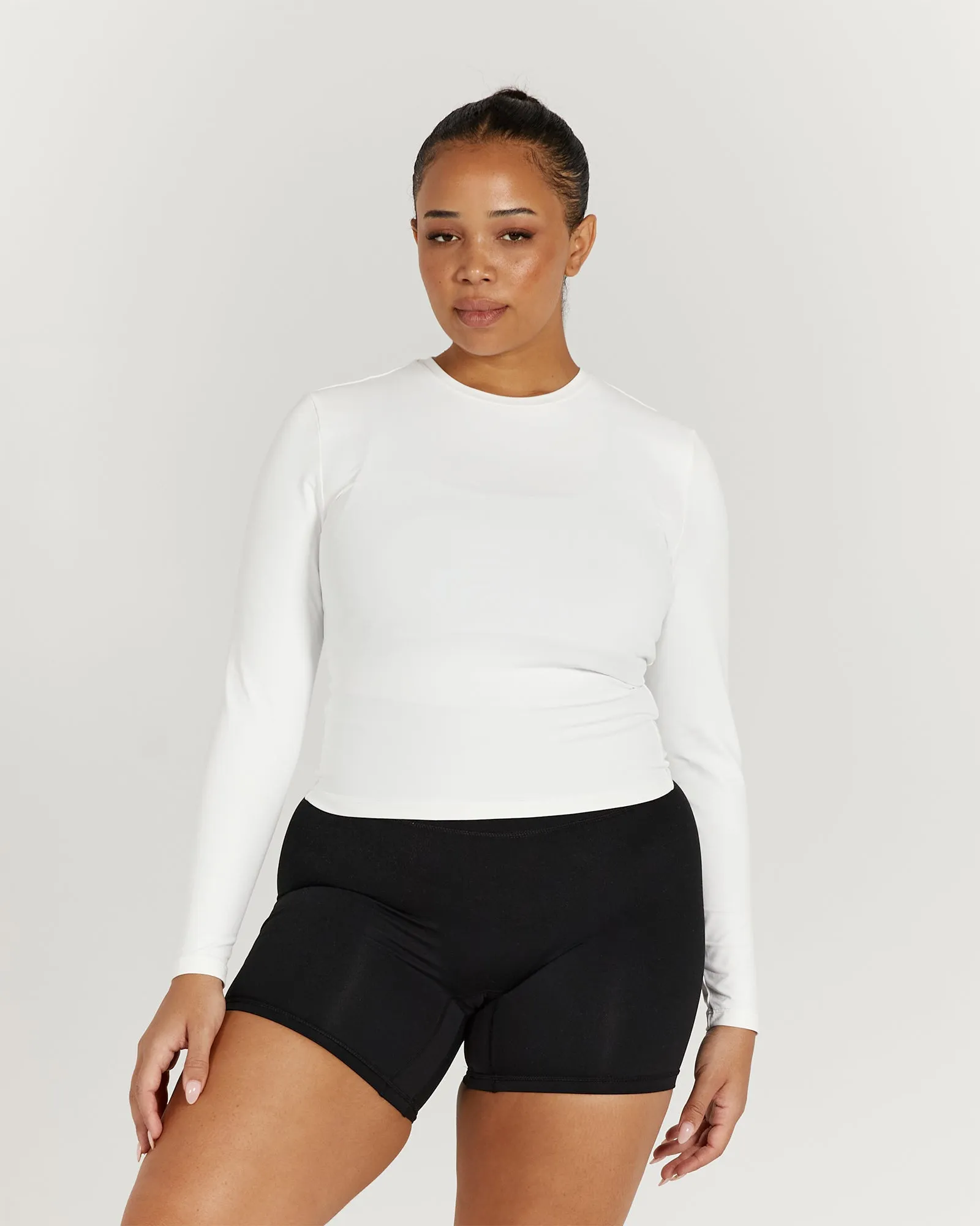 ATHLEISURE LONG SLEEVE TOP - OFF WHITE