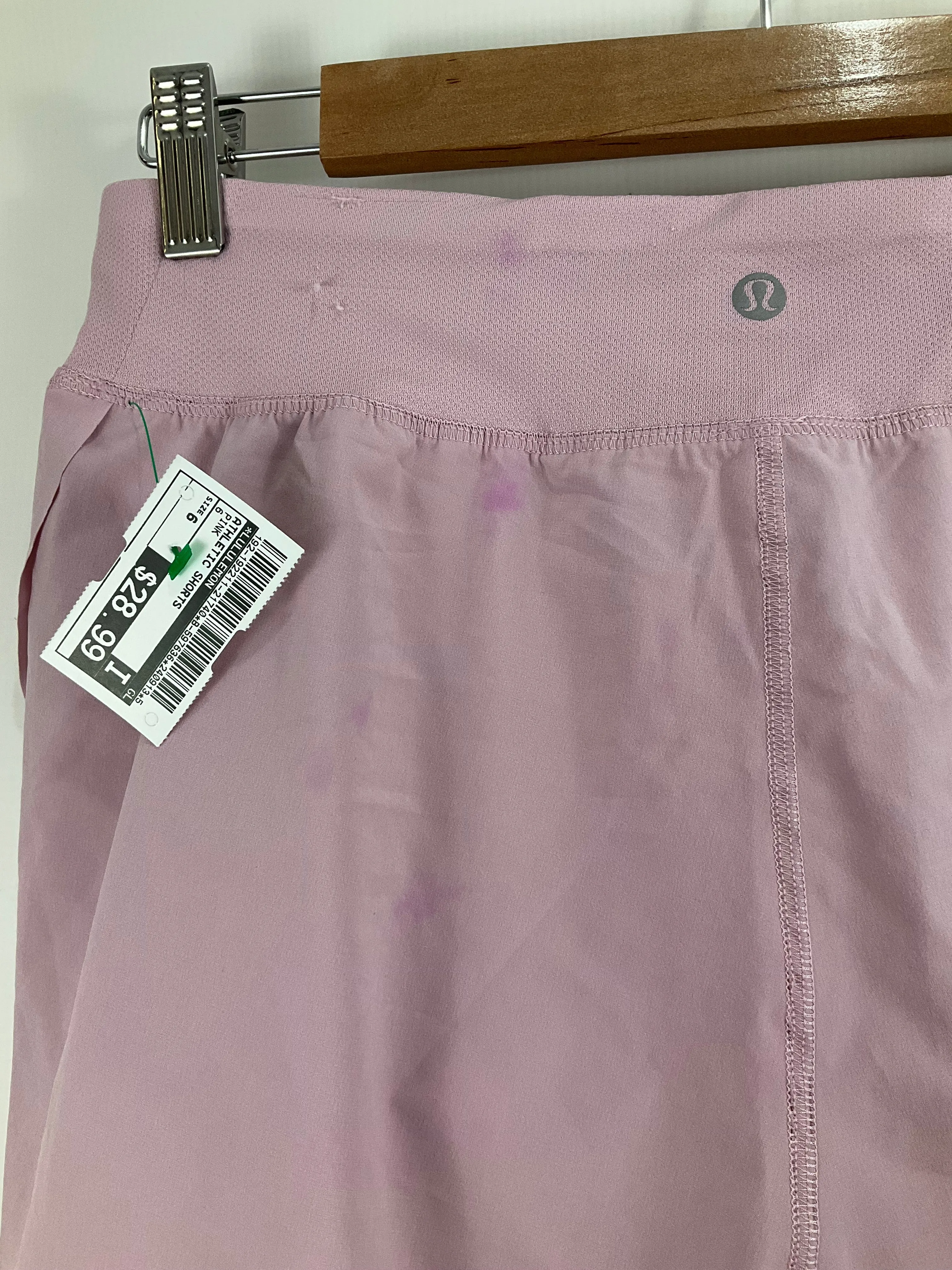 Athletic Shorts By Lululemon In Pink, Size: 6