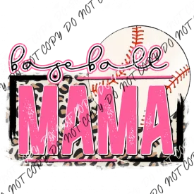 Baseball Mama Pink DTF Transfer