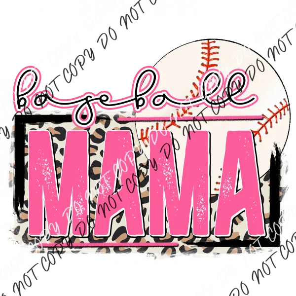 Baseball Mama Pink DTF Transfer