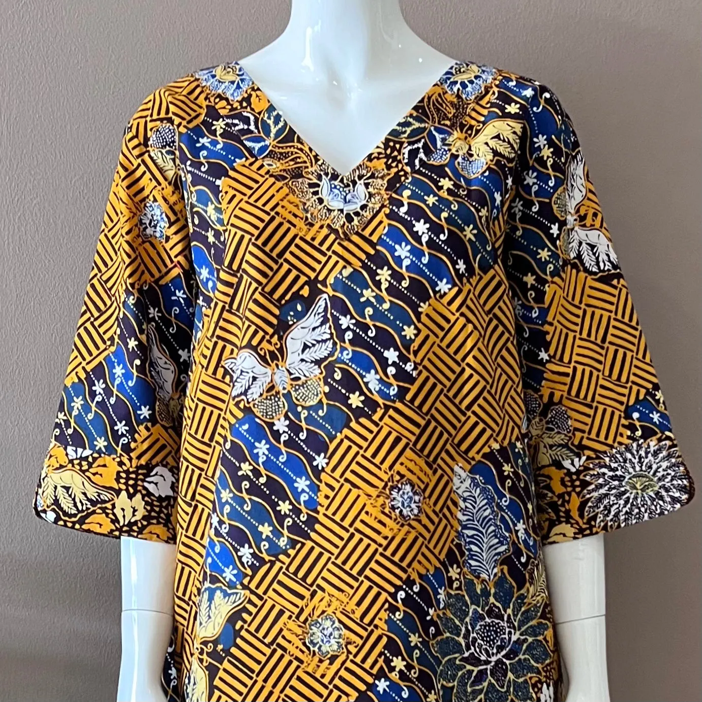 Batik Tulis V Neck Dress - XXL