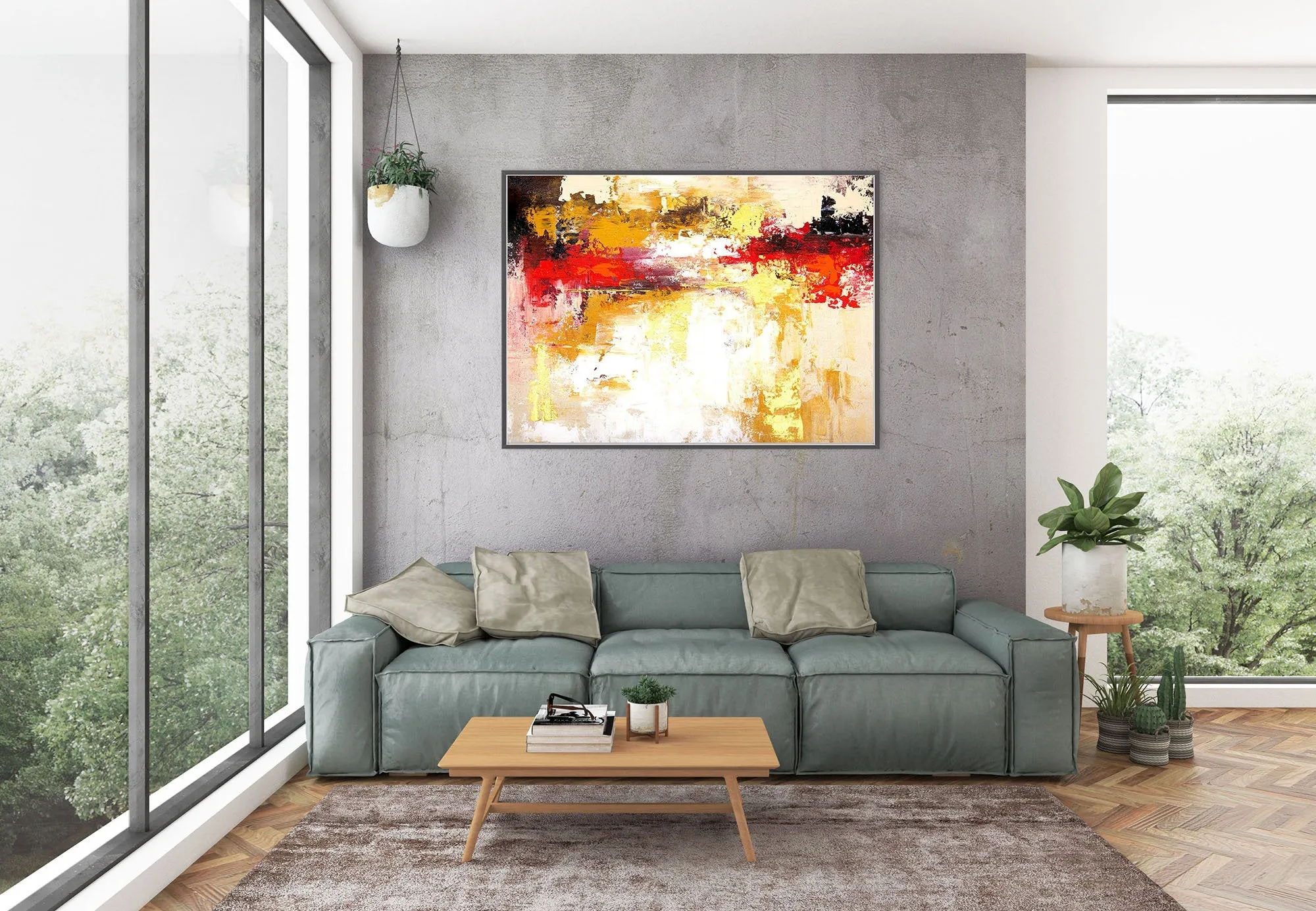 Beige Brown God Original Painting Red Abstract Paintings Home Decor Kp083