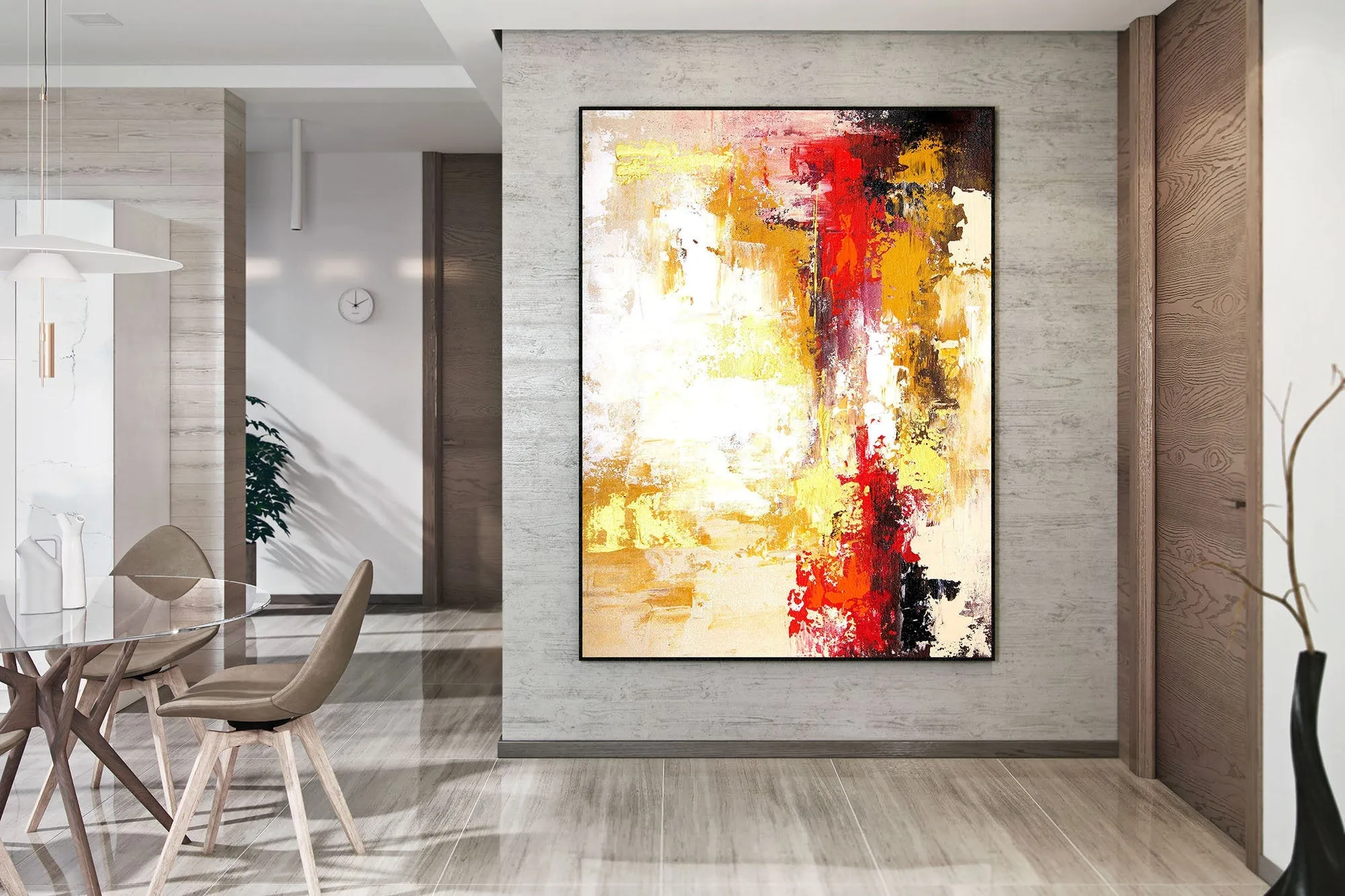 Beige Brown God Original Painting Red Abstract Paintings Home Decor Kp083