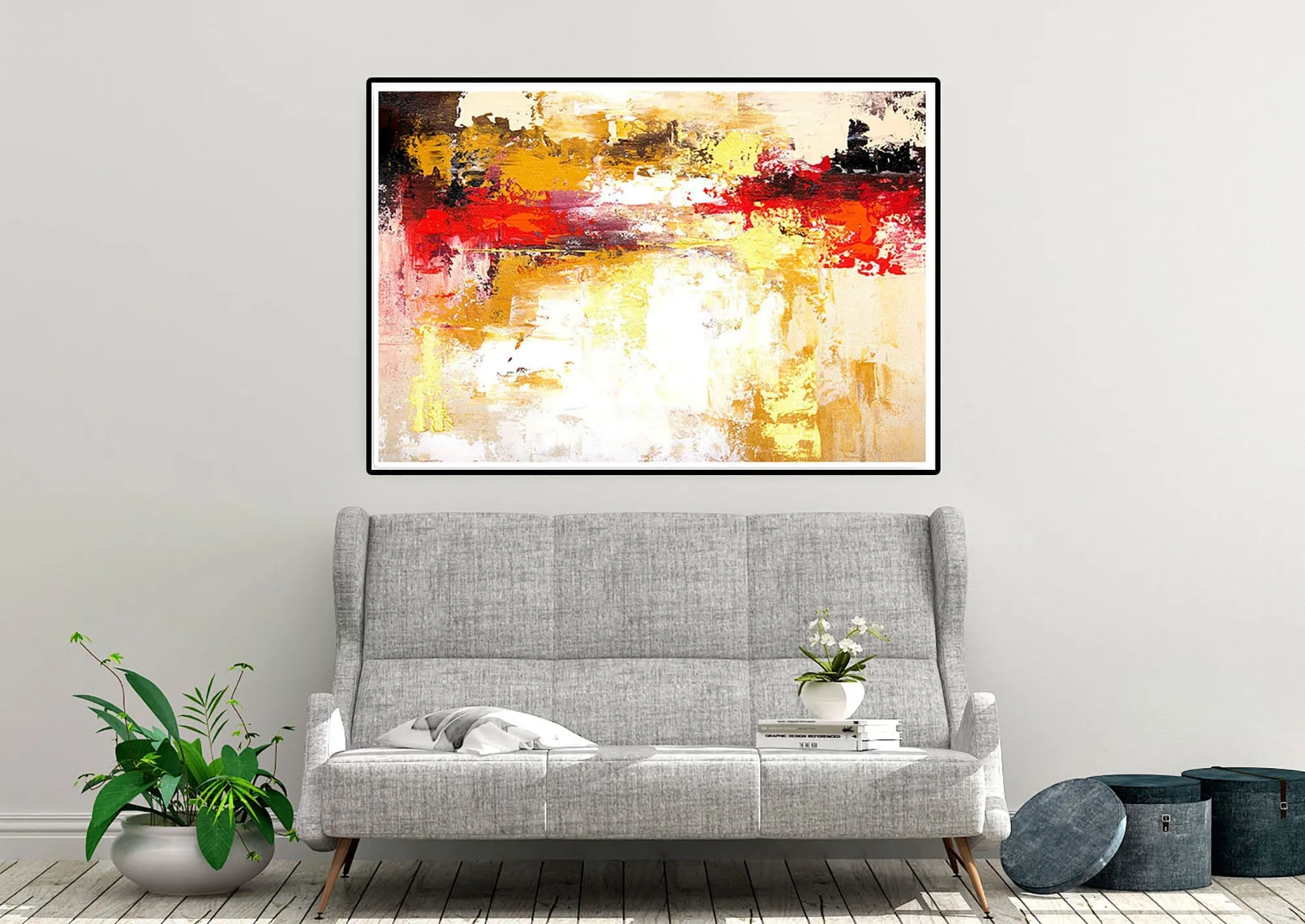 Beige Brown God Original Painting Red Abstract Paintings Home Decor Kp083