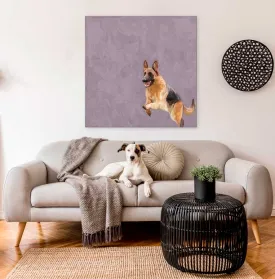 Best Friend - Jumping German Shepherd Canvas Wall Art