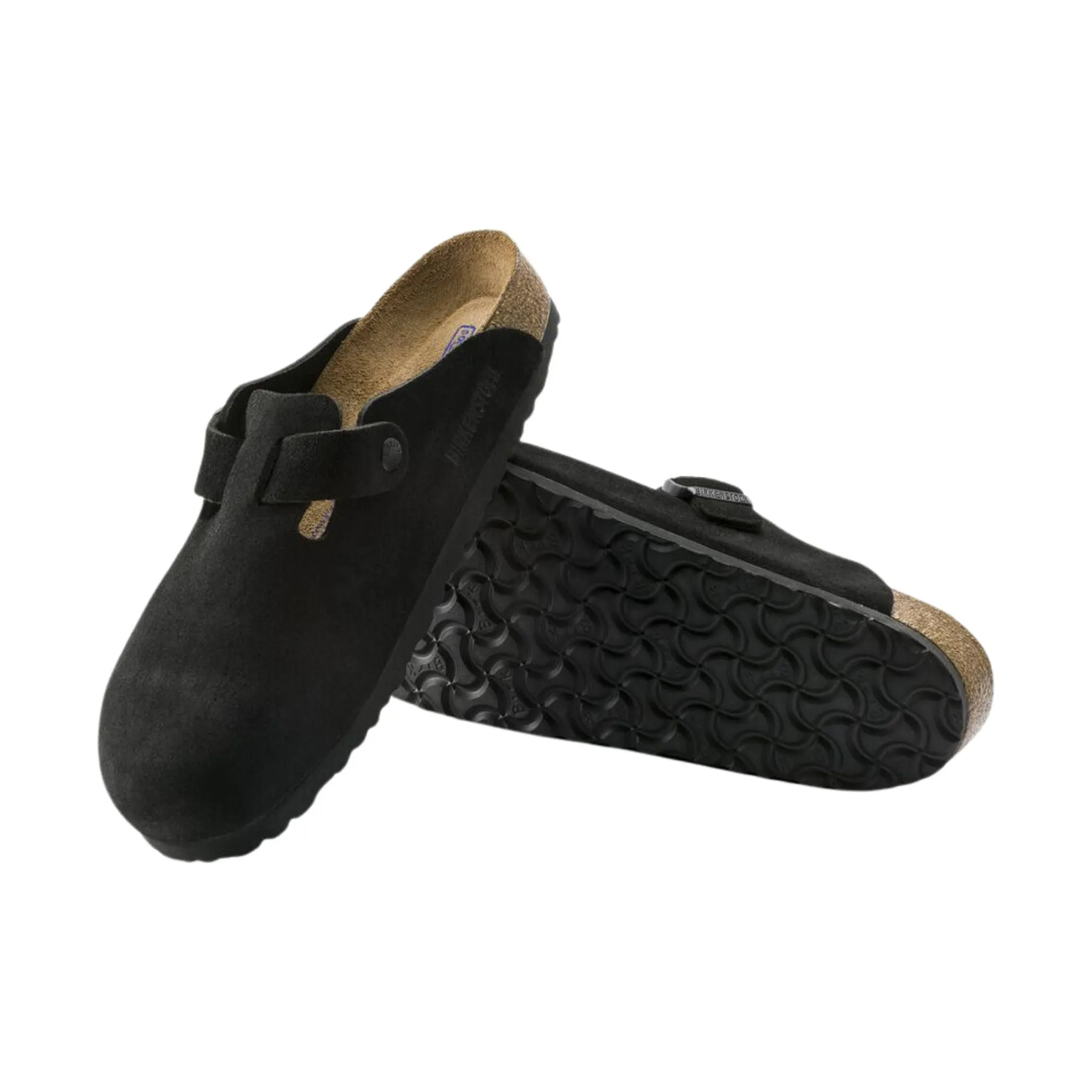 Birkenstock Boston Soft Footbed - Black Suede