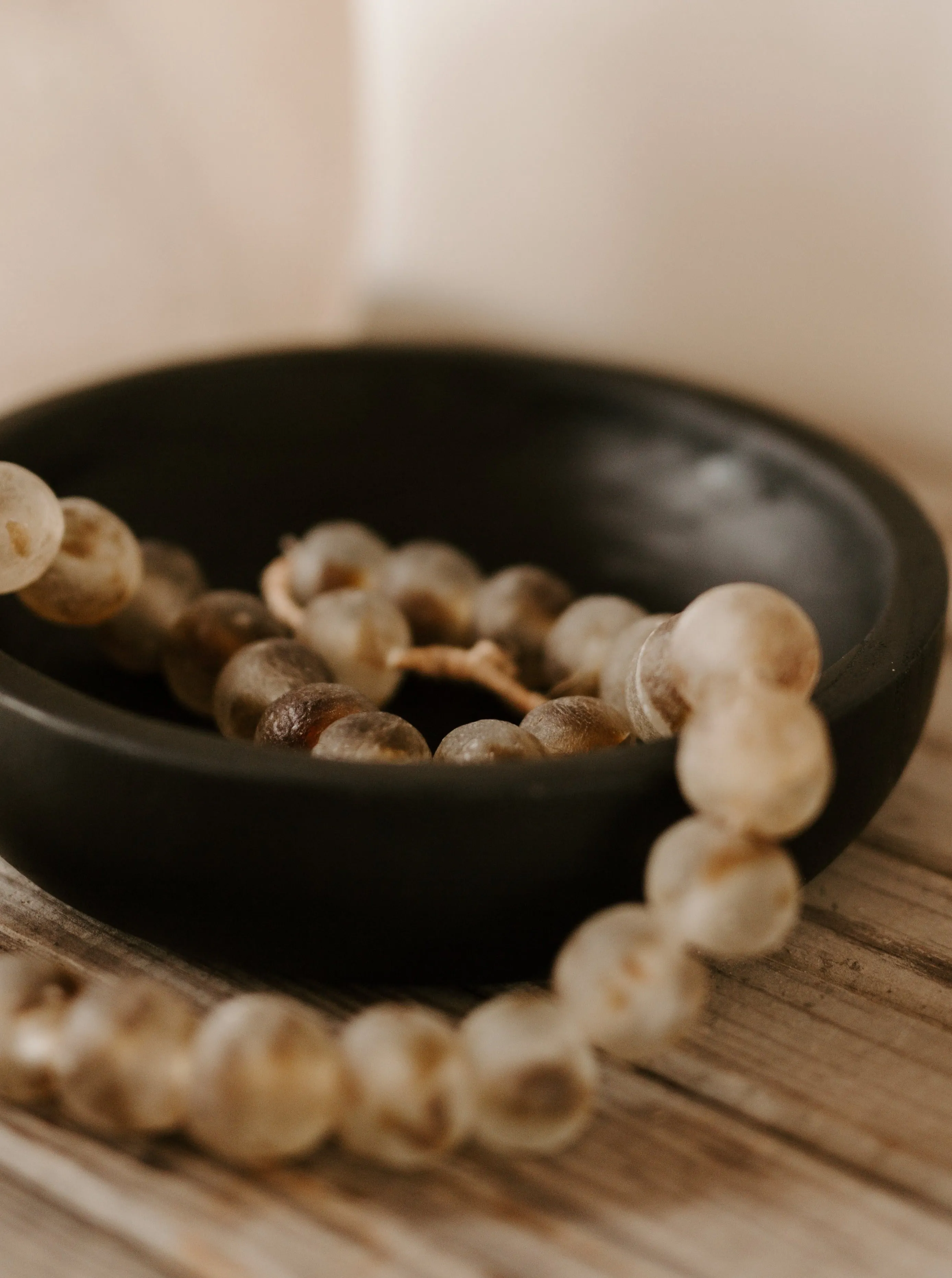 Black Decorative Wood Bowl