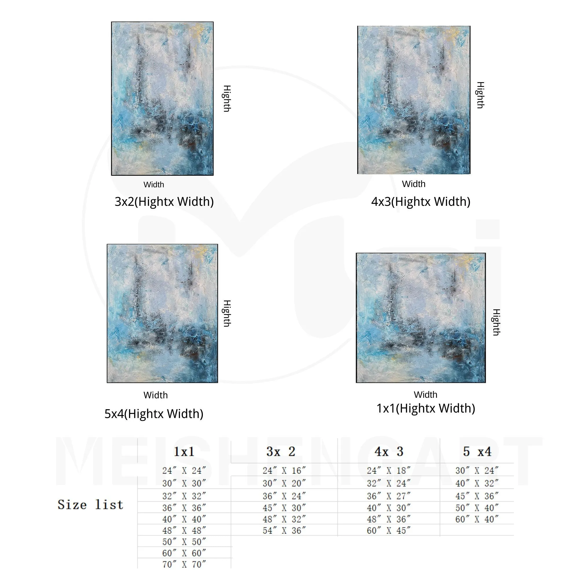 Blue And White Painting Modern Painting Living Room Wall Art Ap115