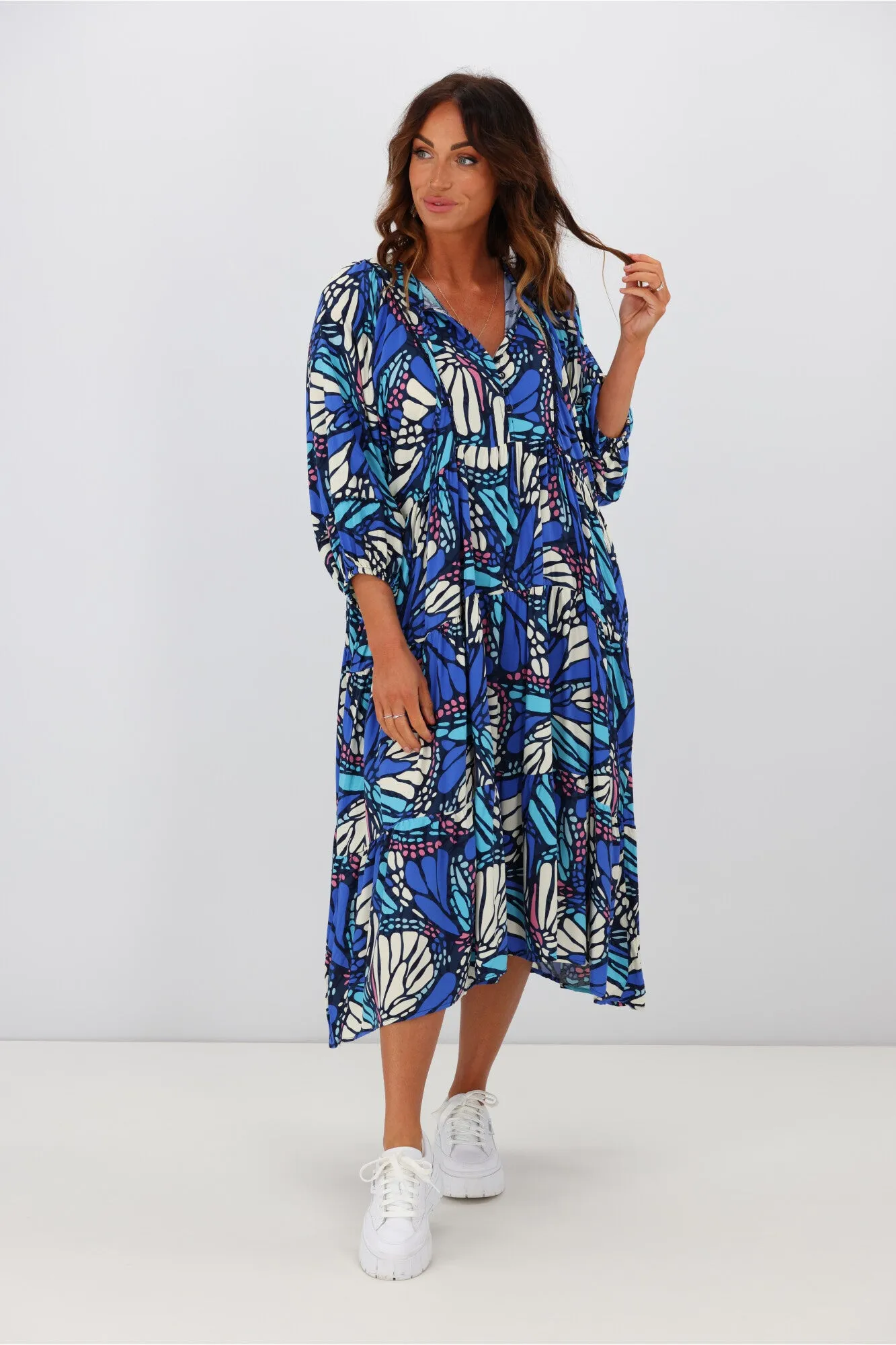 Boho Australia Athalia Midi Dress Blue