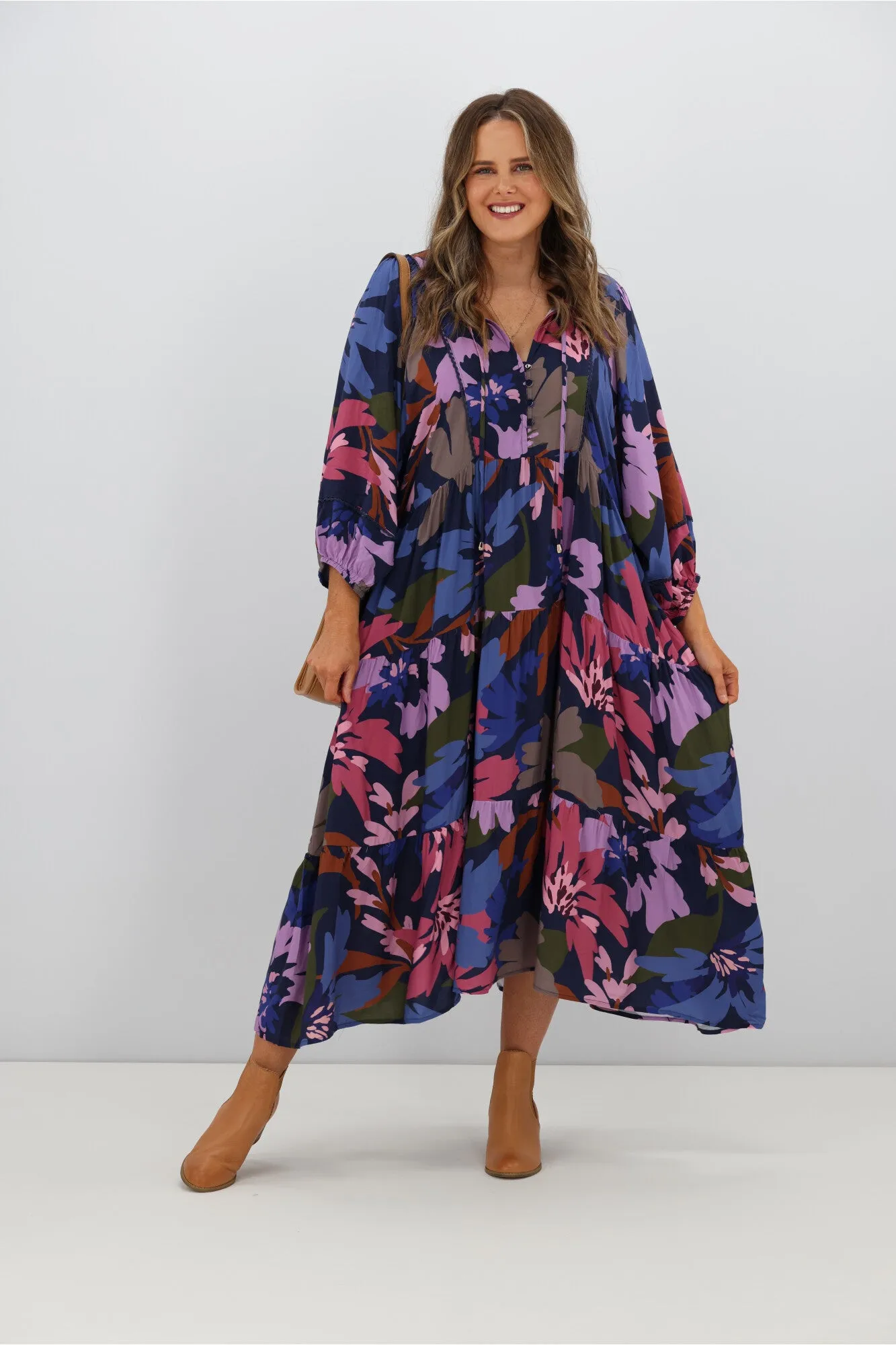 Boho Australia Freddie Dress Navy Floral