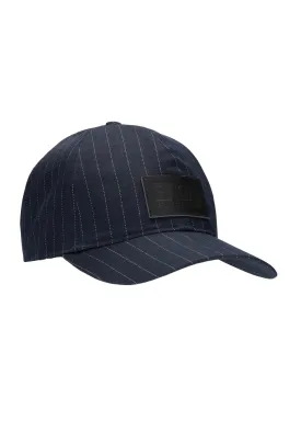 BRGN Regndrape Navy Pinstripe Solregn Cap Hat