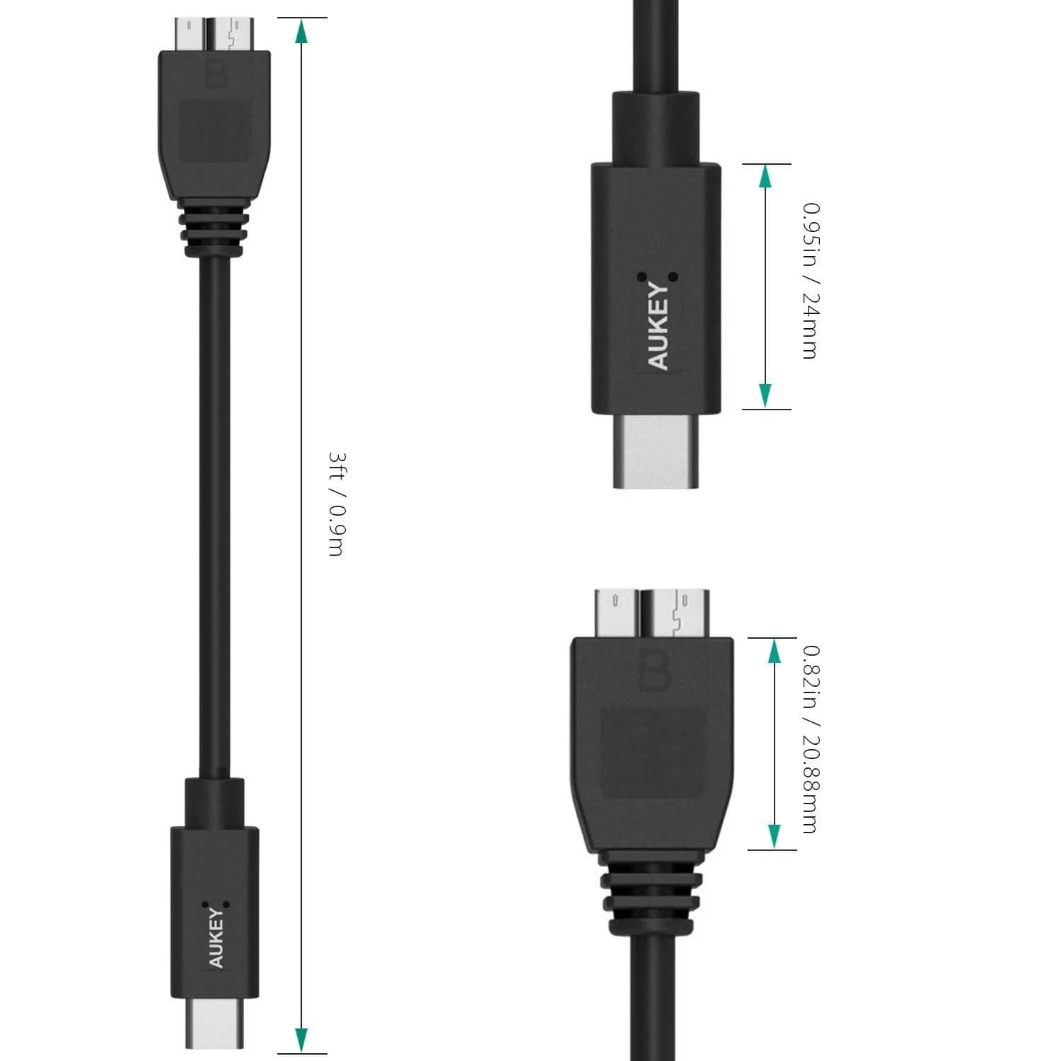 CB-C3 USB 3.0 USB-C To Micro-B Cable