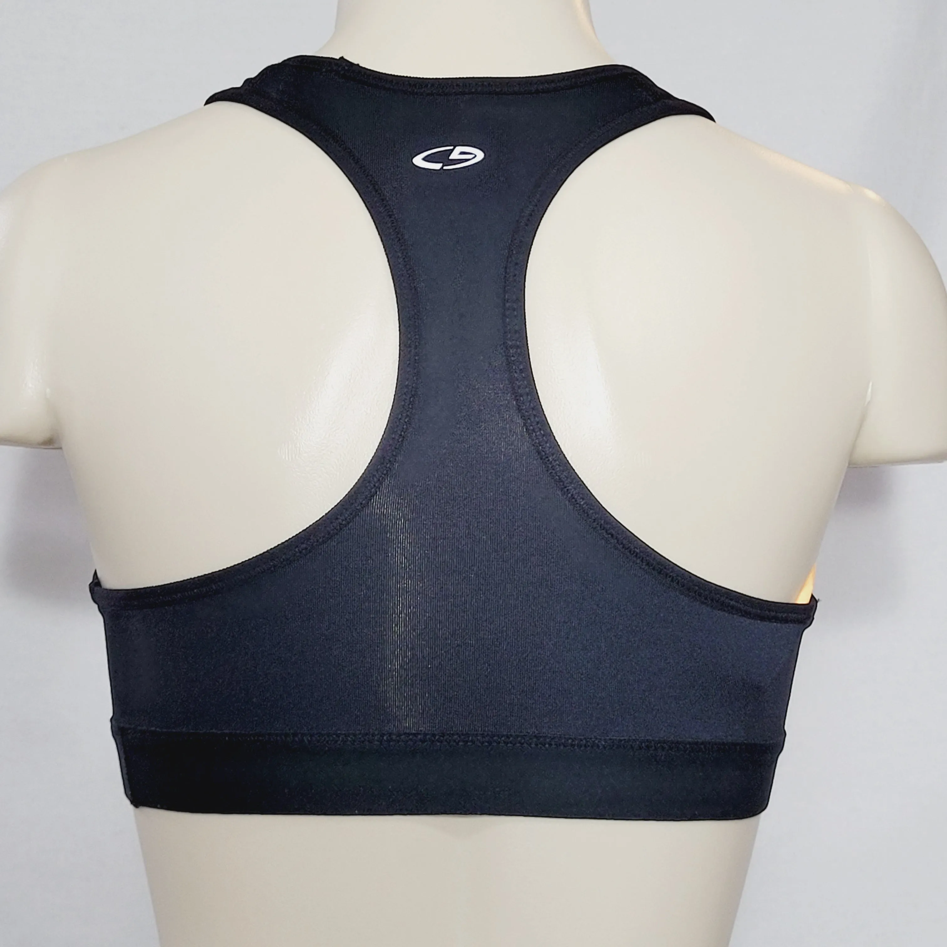 Champion C9 N9649 Power Core Wire Free Sports Bra SMALL Black Shimmer Dot