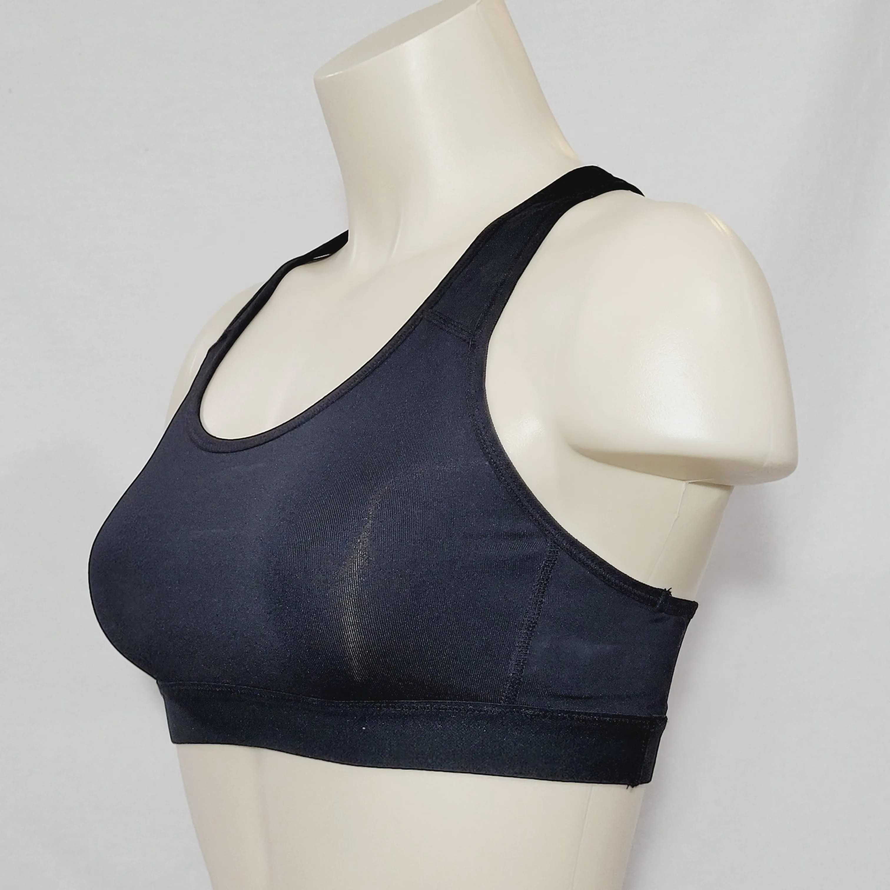 Champion C9 N9649 Power Core Wire Free Sports Bra SMALL Black Shimmer Dot