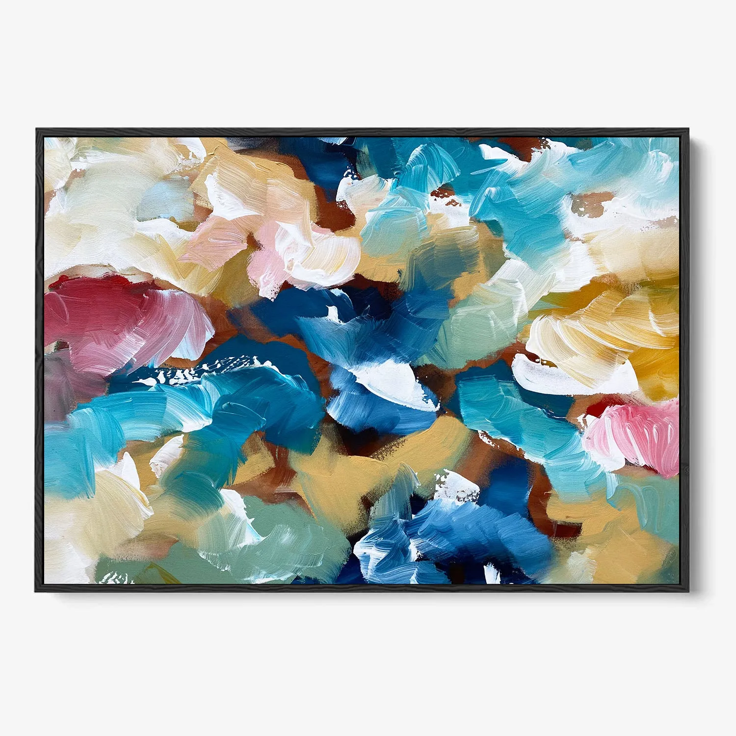 Colliding Colours Framed Canvas Art