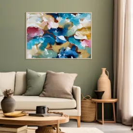 Colliding Colours Framed Canvas Art