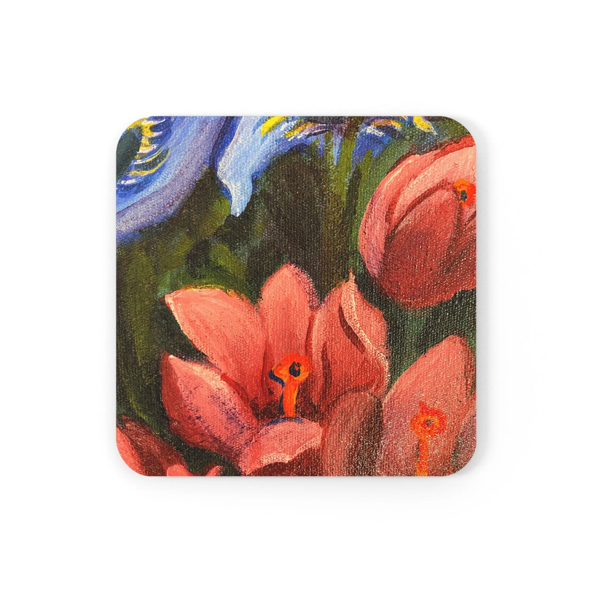 Corkwood Coaster Set - Magnolias