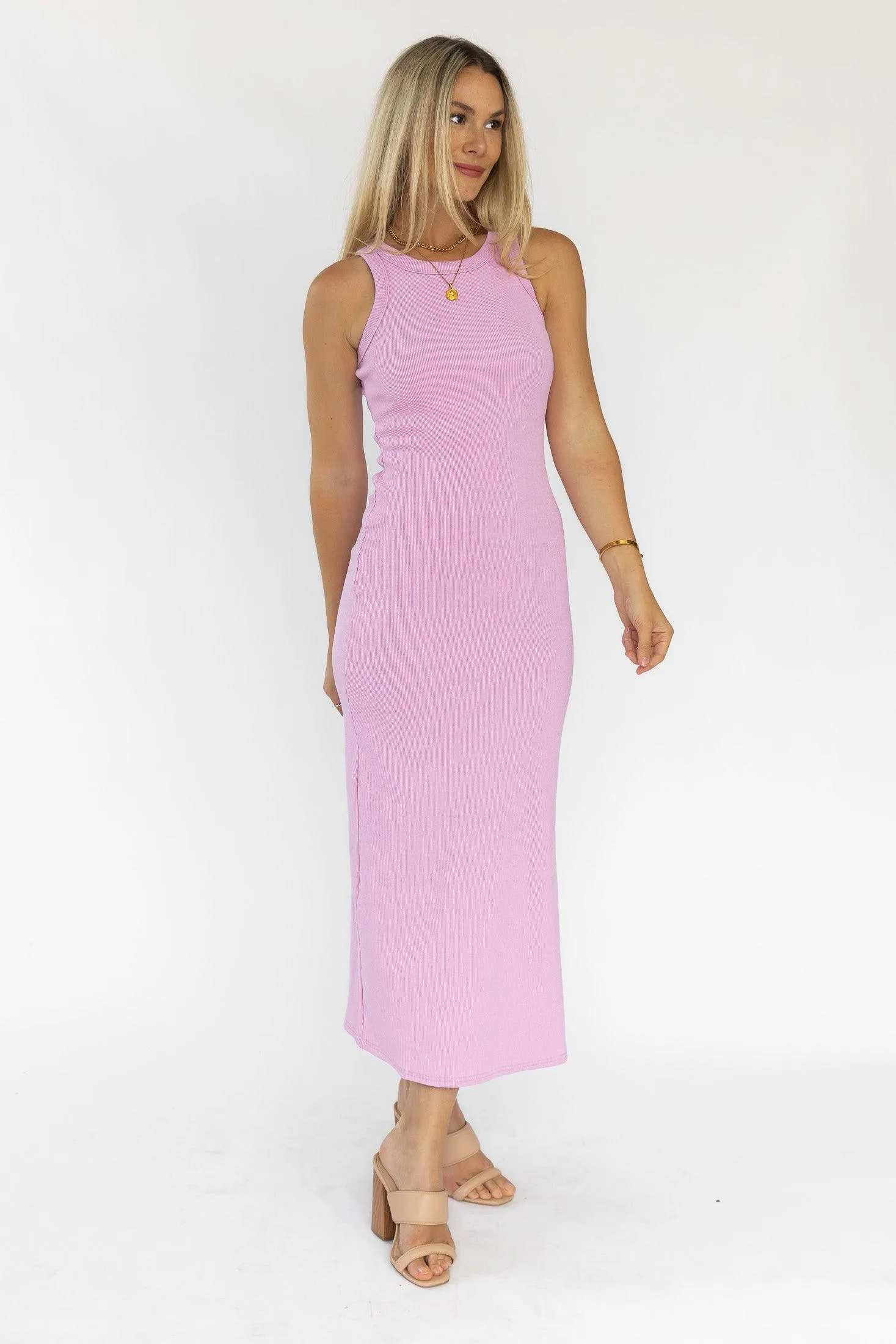 Coty Pink Ribbed Dress