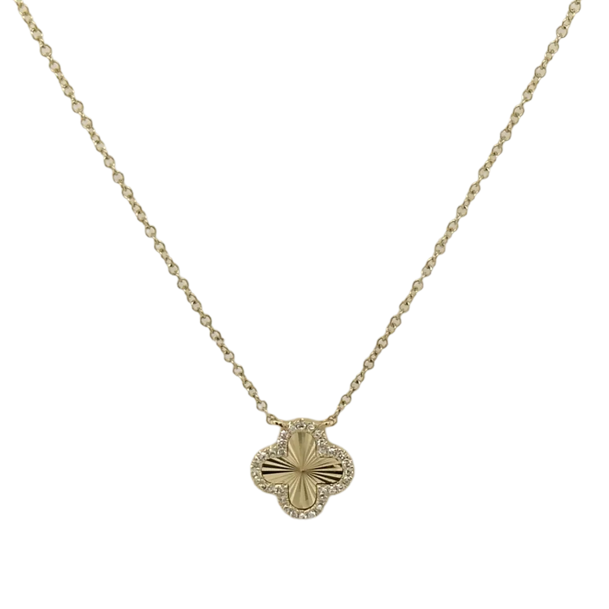 DIAMOND & GOLD CLOVER NECKLACE