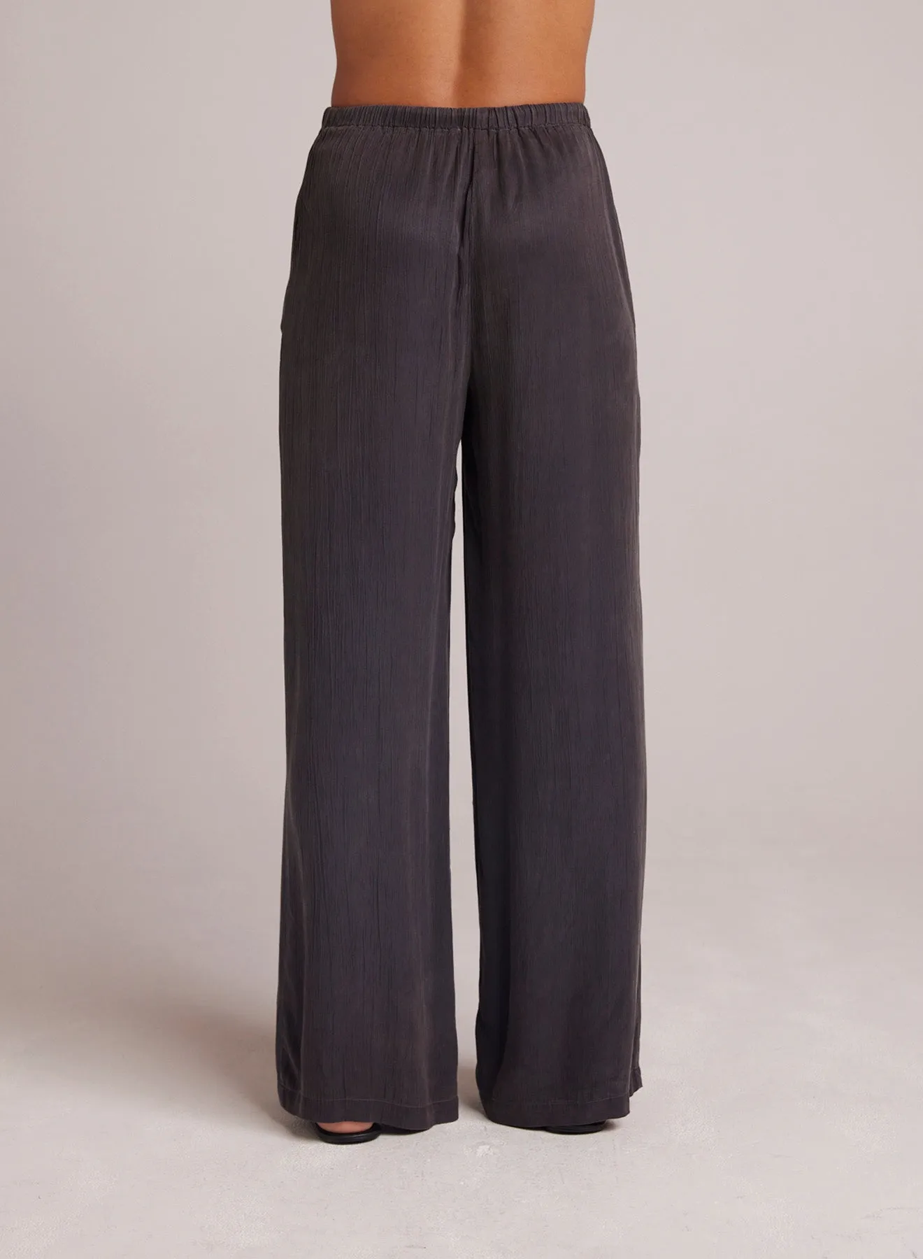 Easy Pleated Wide Leg Pant - Slate Charcoal