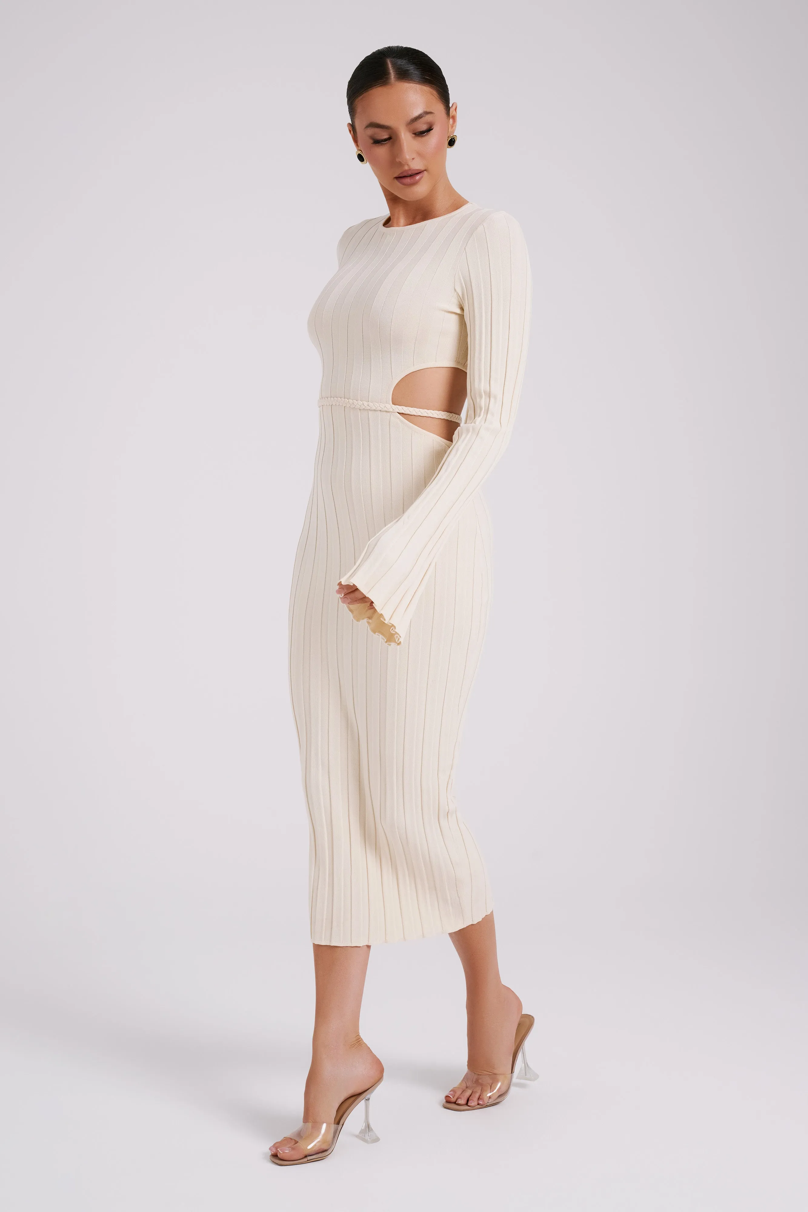 Elodie Knit Midi Dress - Cream