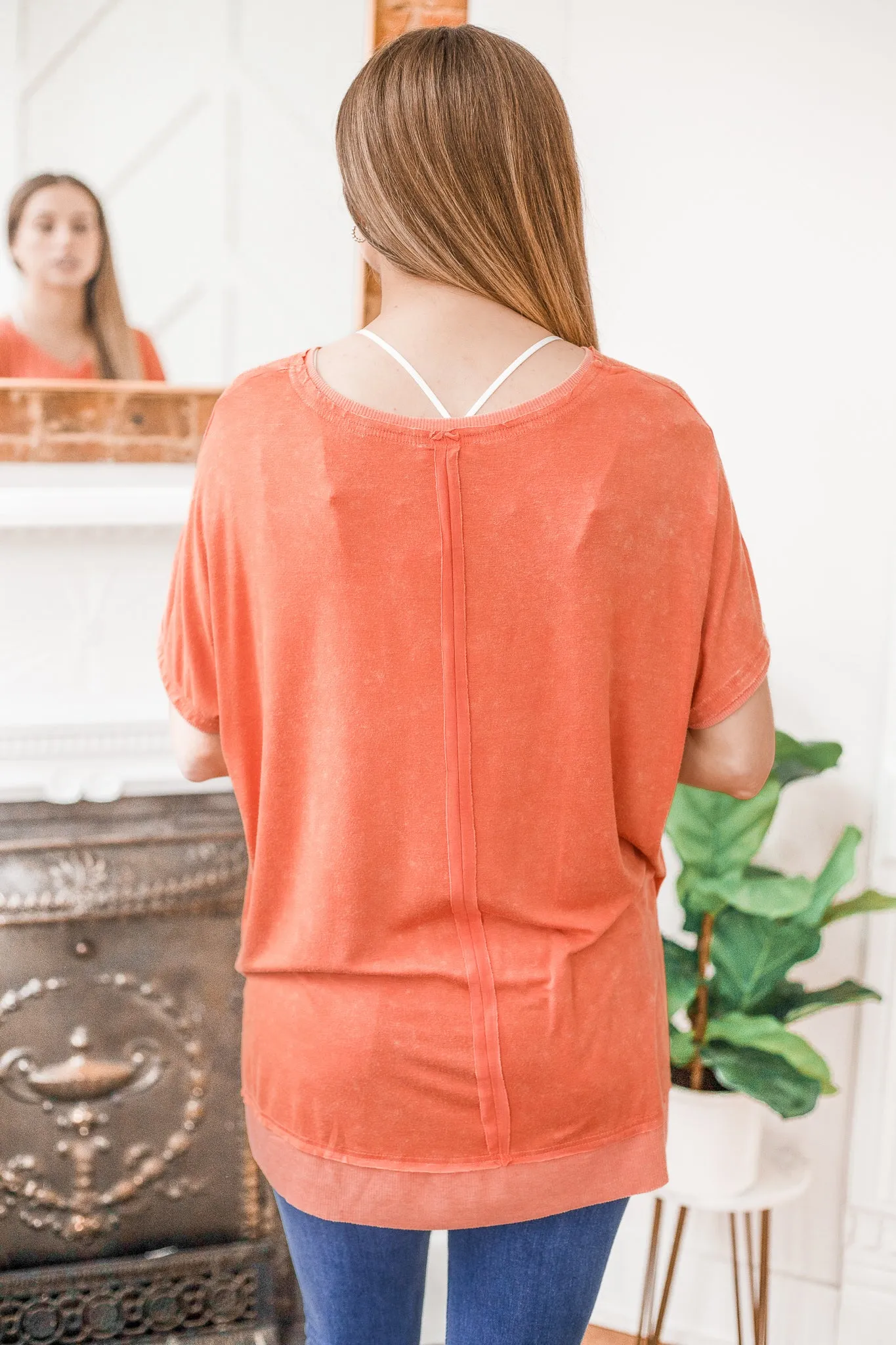 From The Heart Relaxed Top Coral