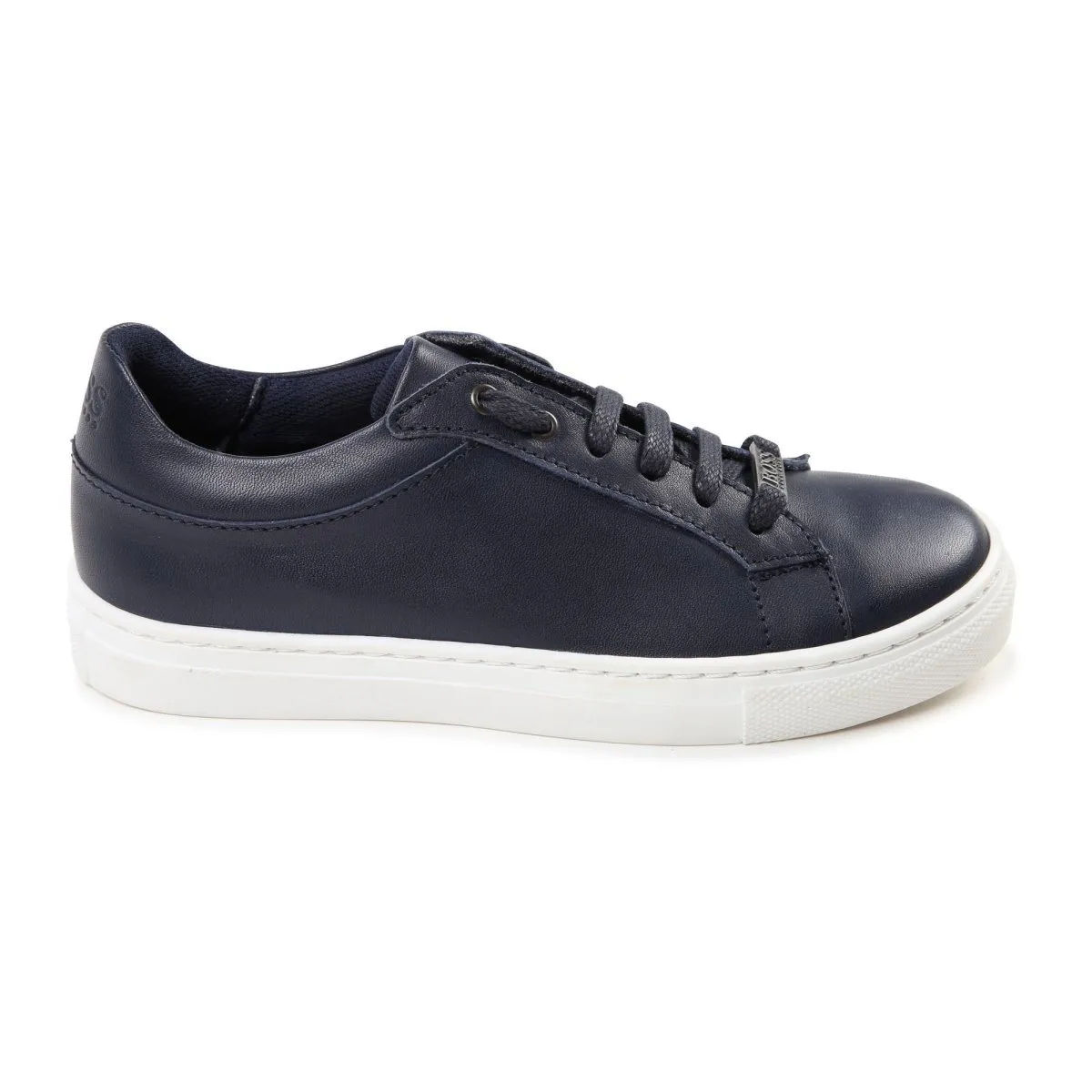 Hugo Boss Boys Navy Leather Sneakers J29169