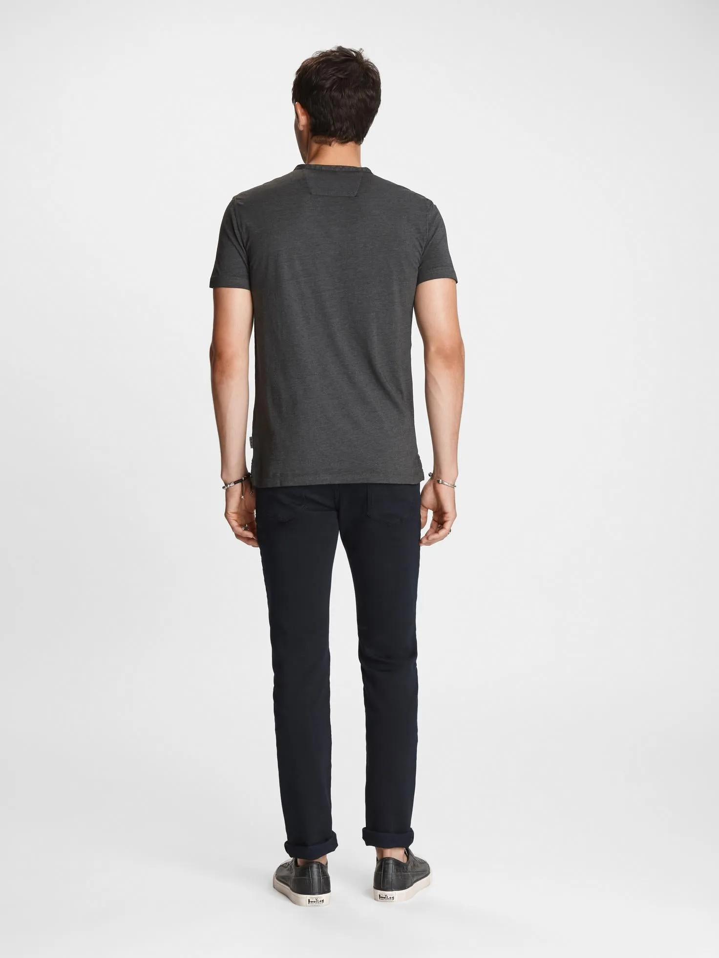 John Varvatos The Short Sleeve Burnout Henley Tee