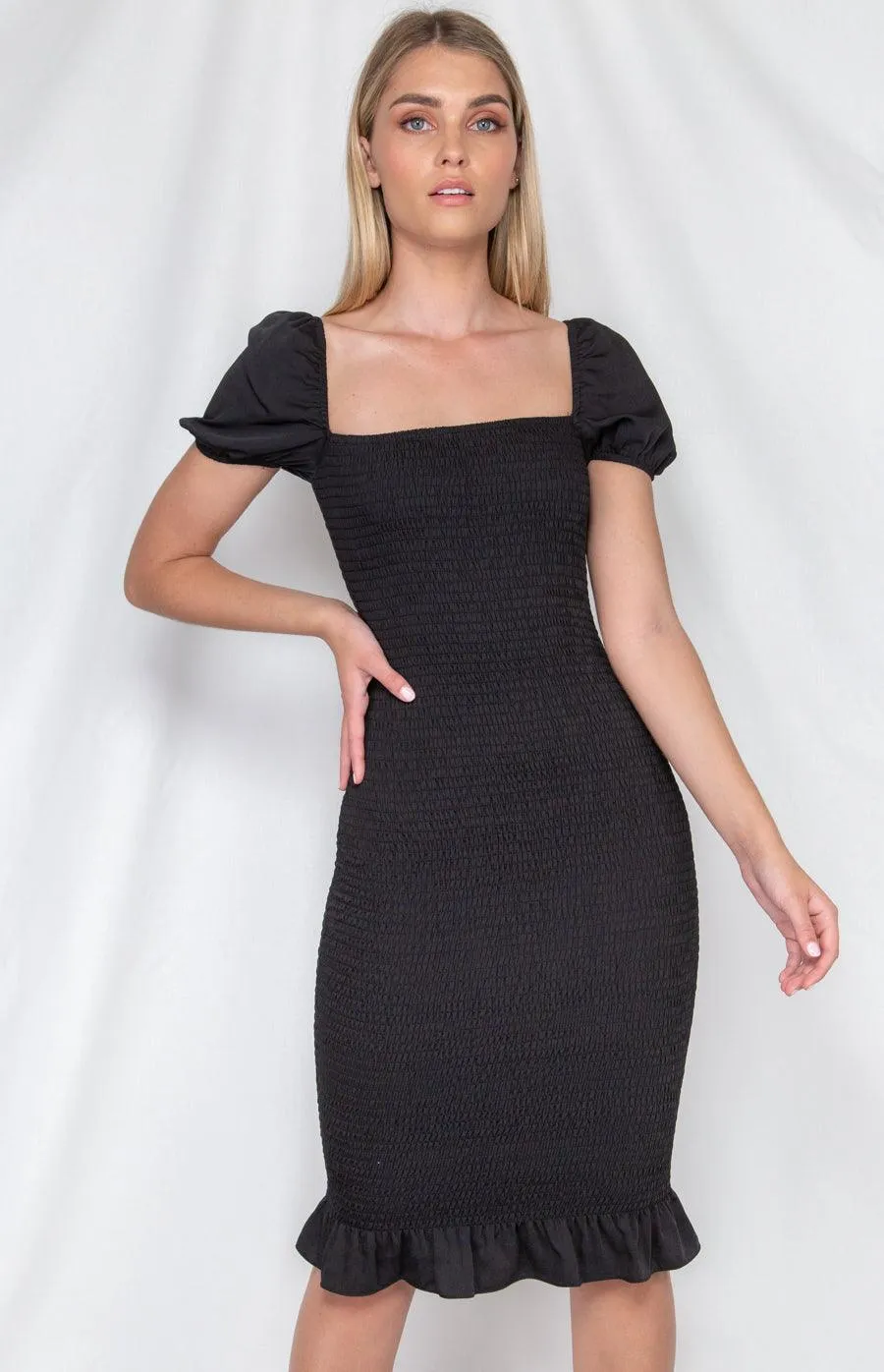 Lana Midi  Dress - Black