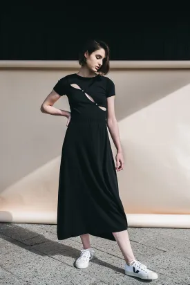 long rib skirt black <br> by Signe