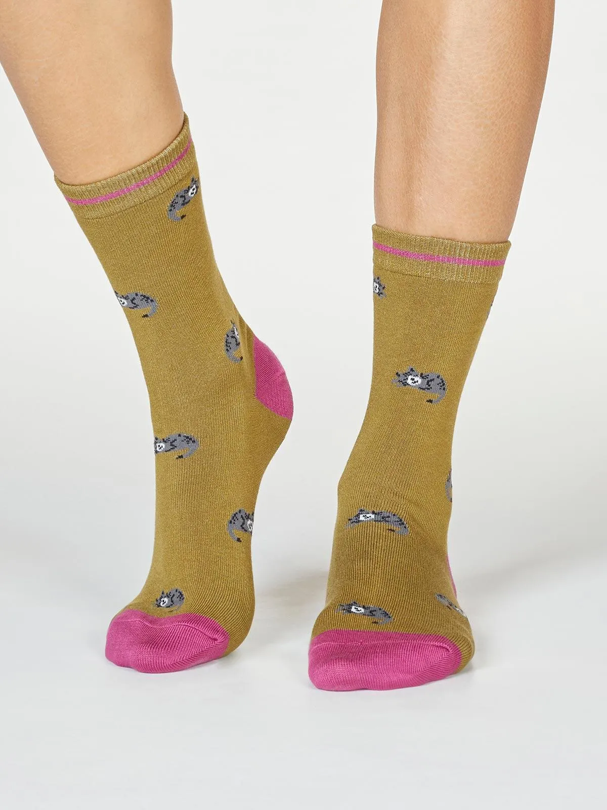 Lula Cat Socks - Herb Green