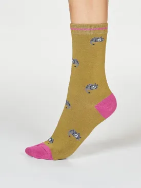 Lula Cat Socks - Herb Green