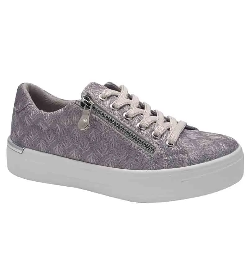 Lunar Womens Lace Up Metallic Pattern Fashion Trainer Layne - DLB044