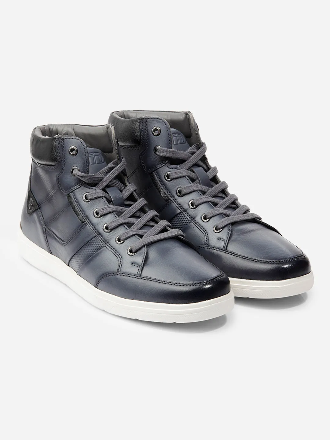 Men Grey Leather Sneaker (ID3089)